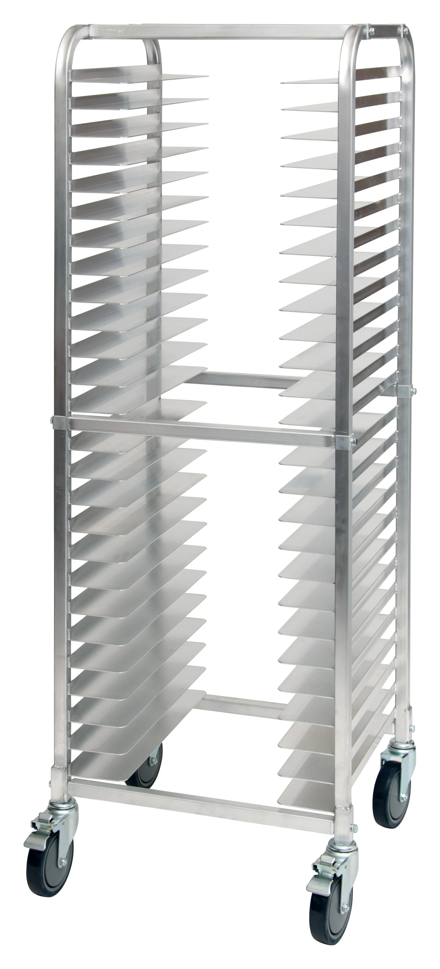 Winco ALPR-26BK 23 Inch 26 Tier Pizza Rack Aluminum with Casters - Image 3