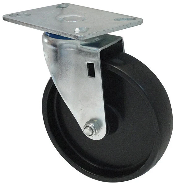 Winco ALRC-5P 5 Inch Diameter Caster with Mounting Plate Without Brake - Image 2