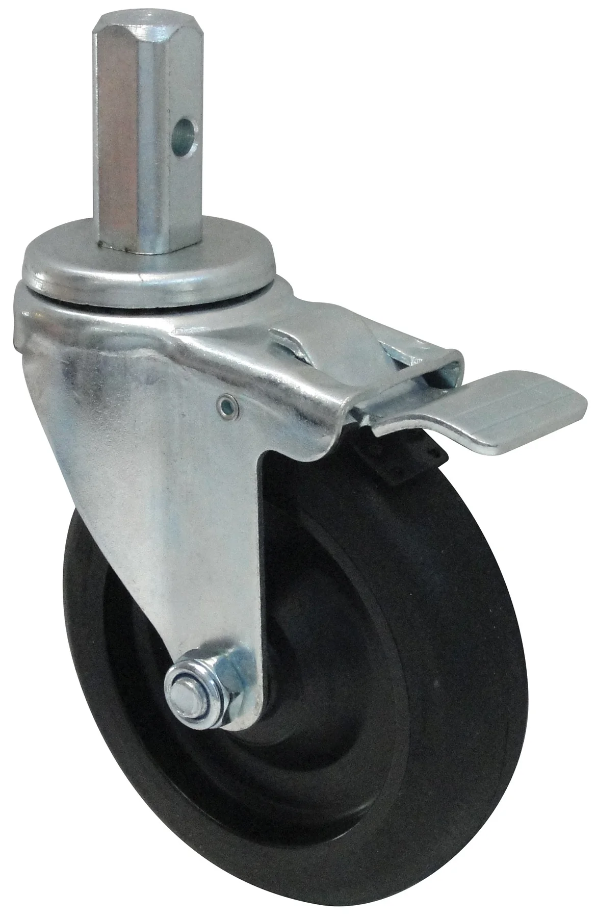Winco ALRC-5STK 5 Inch Full Swivel Caster with Brake and Stem - Image 2