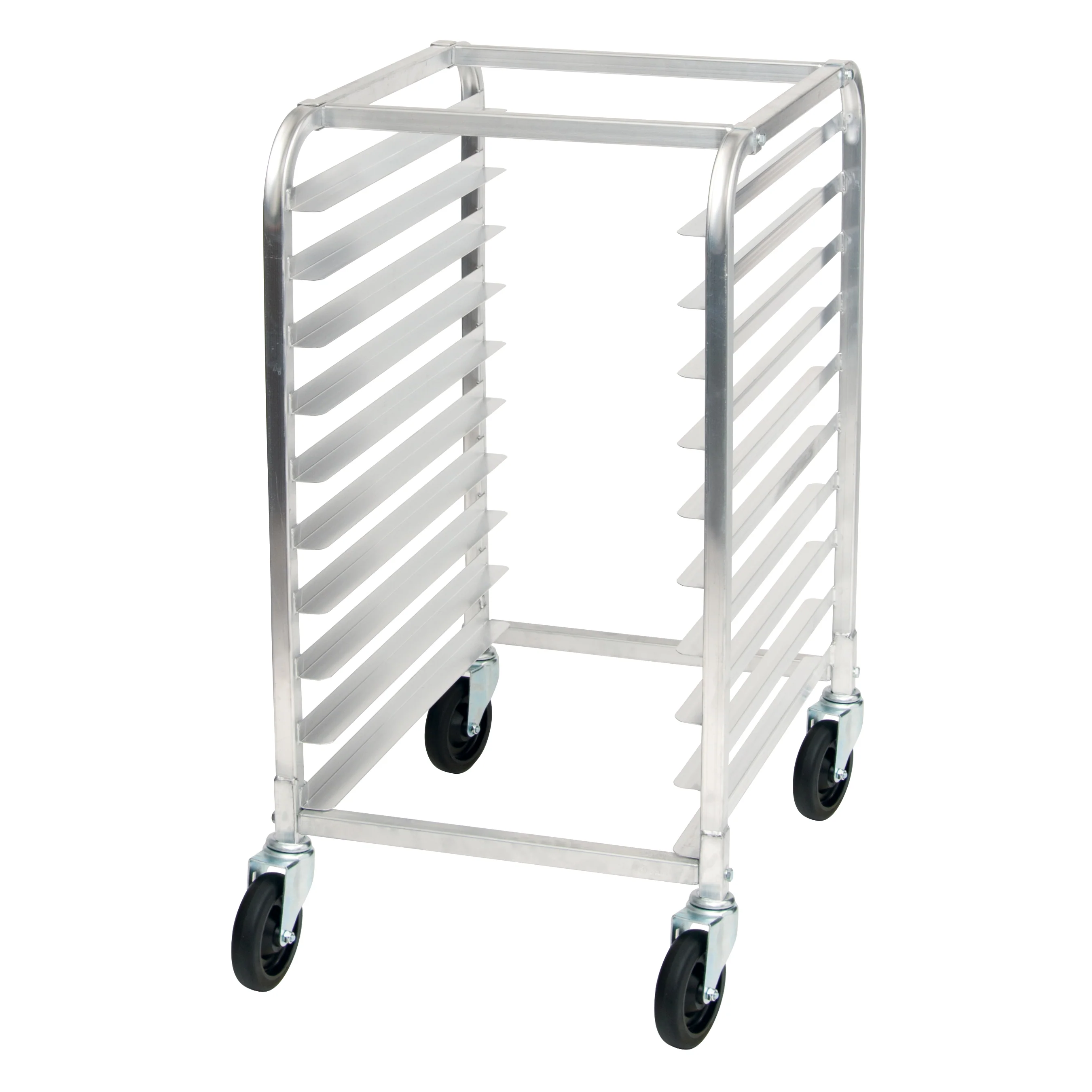 Winco ALRK-10 21 Inch Aluminum Mobile Sheet Pan Rack with Rubber Casters