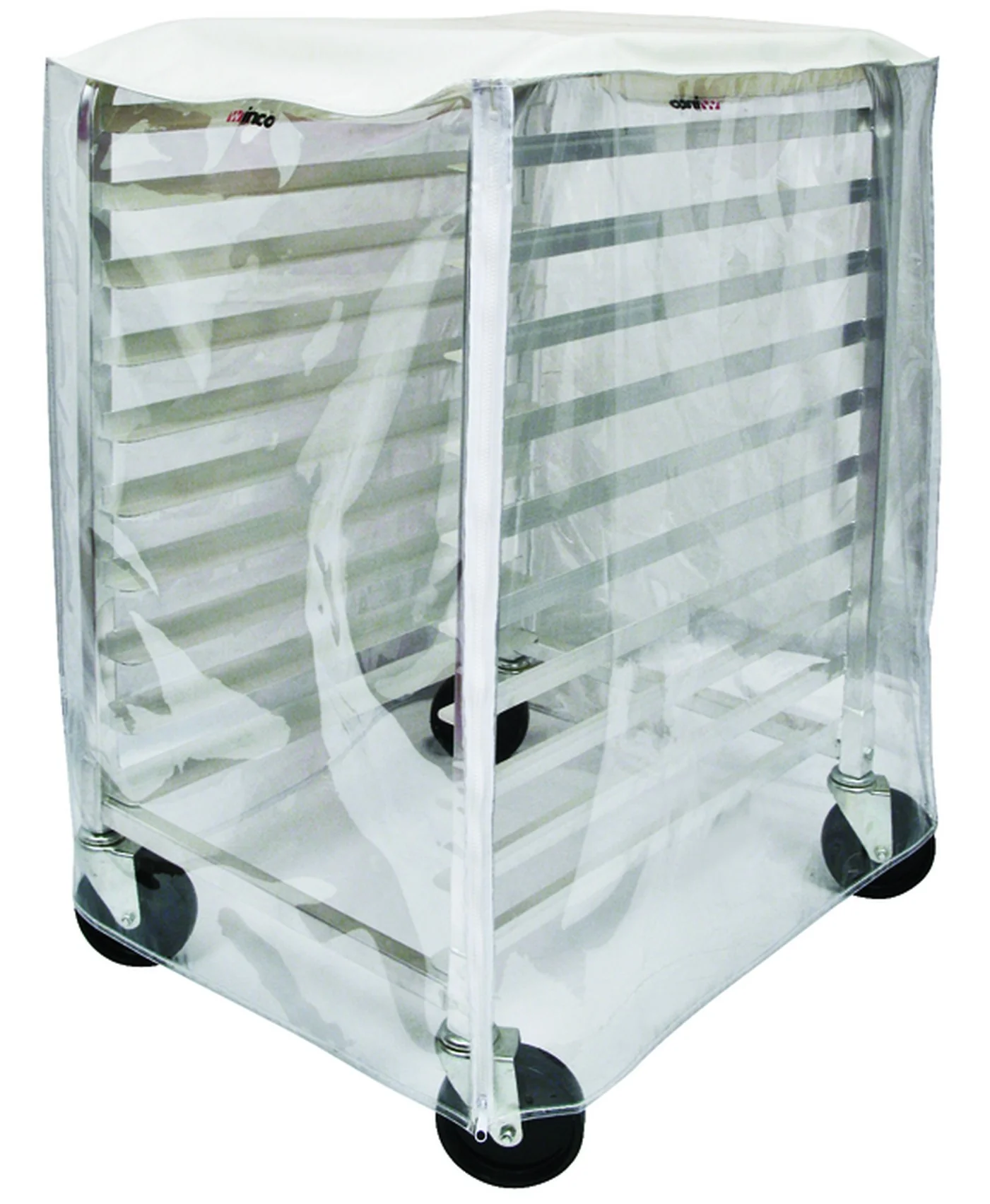 Winco ALRK-10 21 Inch Aluminum Mobile Sheet Pan Rack with Rubber Casters - Image 4