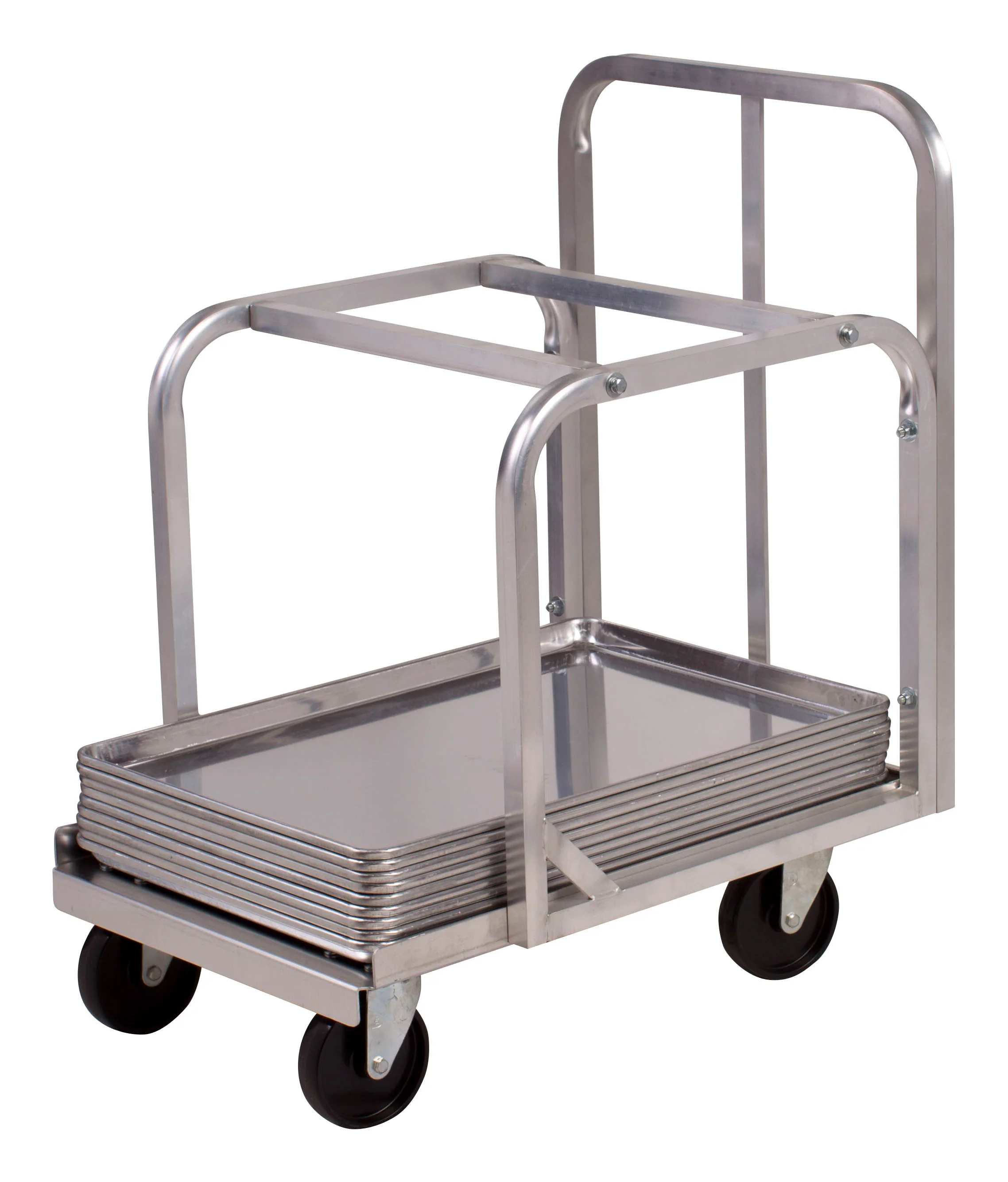 Winco ALRK-3 20 Inch Aluminum Sheet Pan Truck Mobile with 5 Inch Casters