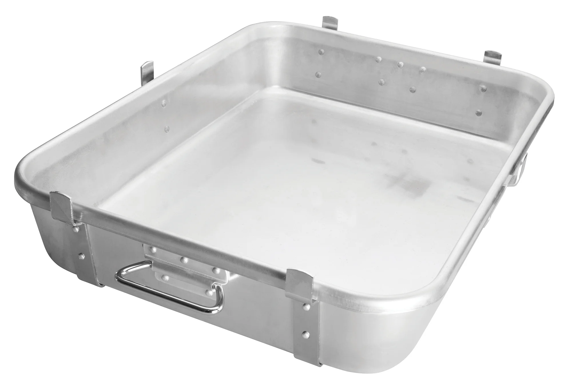 Winco ALRP-1824L 24 Inch Double Roast Pan Heavy-Duty Aluminum with Straps and Lugs - Image 3