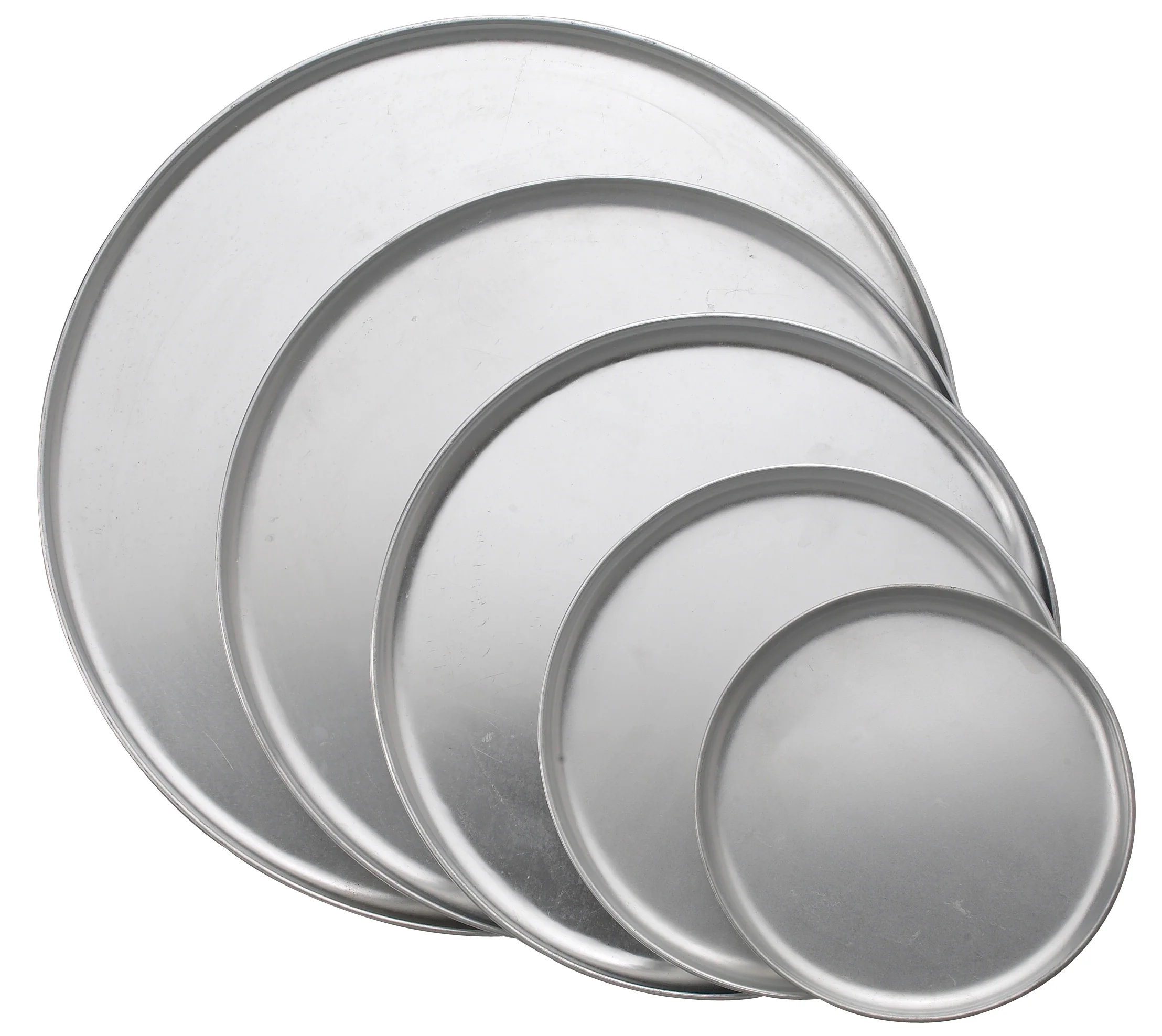 Winco APZC-16 16 Inch Diameter Round Coupe Pizza Pan Aluminum - Image 3