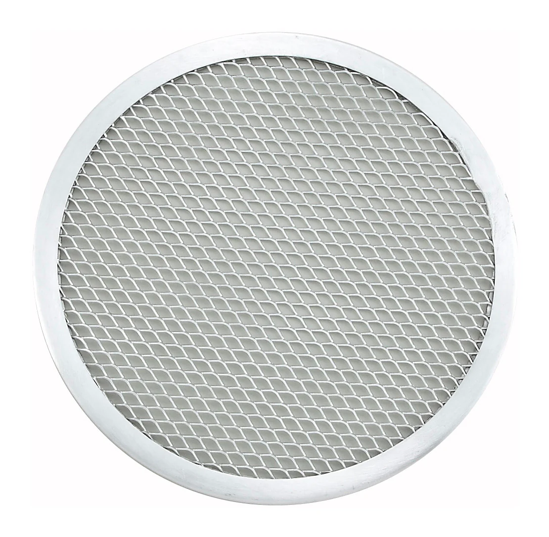 Winco APZS-9 9 Inch Diameter Seamless Aluminum Pizza Screen - Image 2