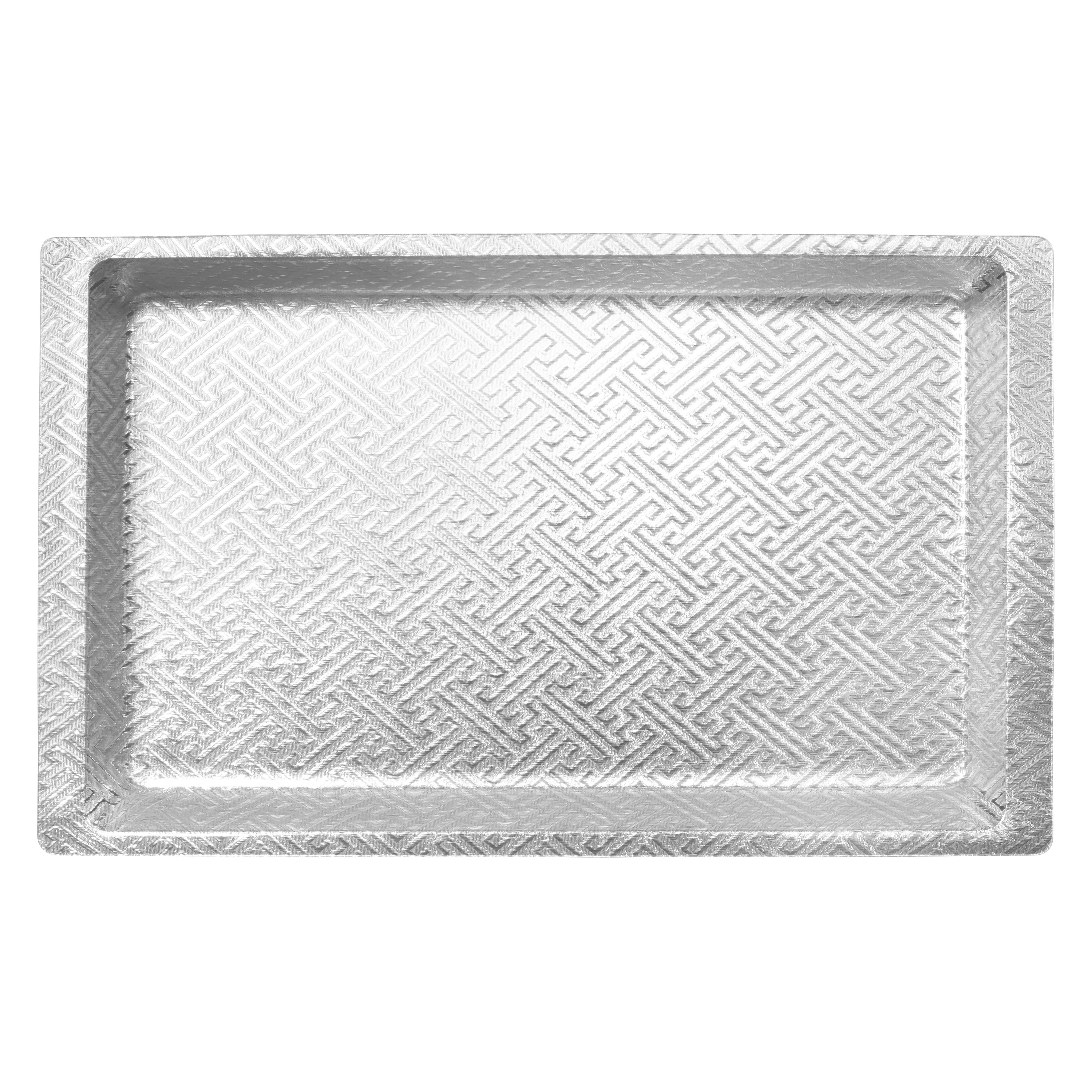 Winco AST-3S 20-3/4 Inch Display Tray Acrylic Silver with Snake Skin Texture - Image 4