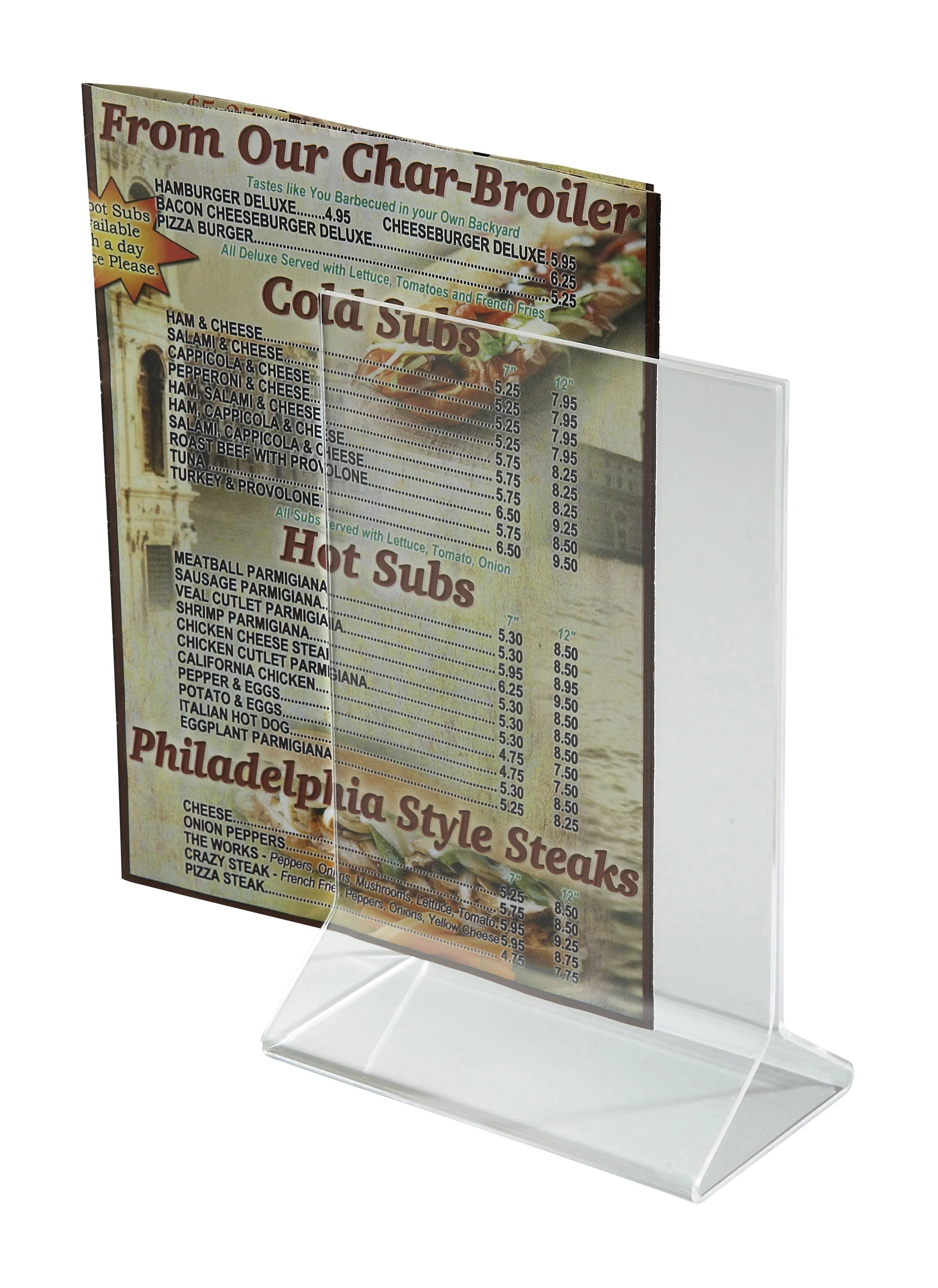 Winco ATCH-46 4 Inch Menu Card Holder Acrylic for Tabletop Use - Image 3