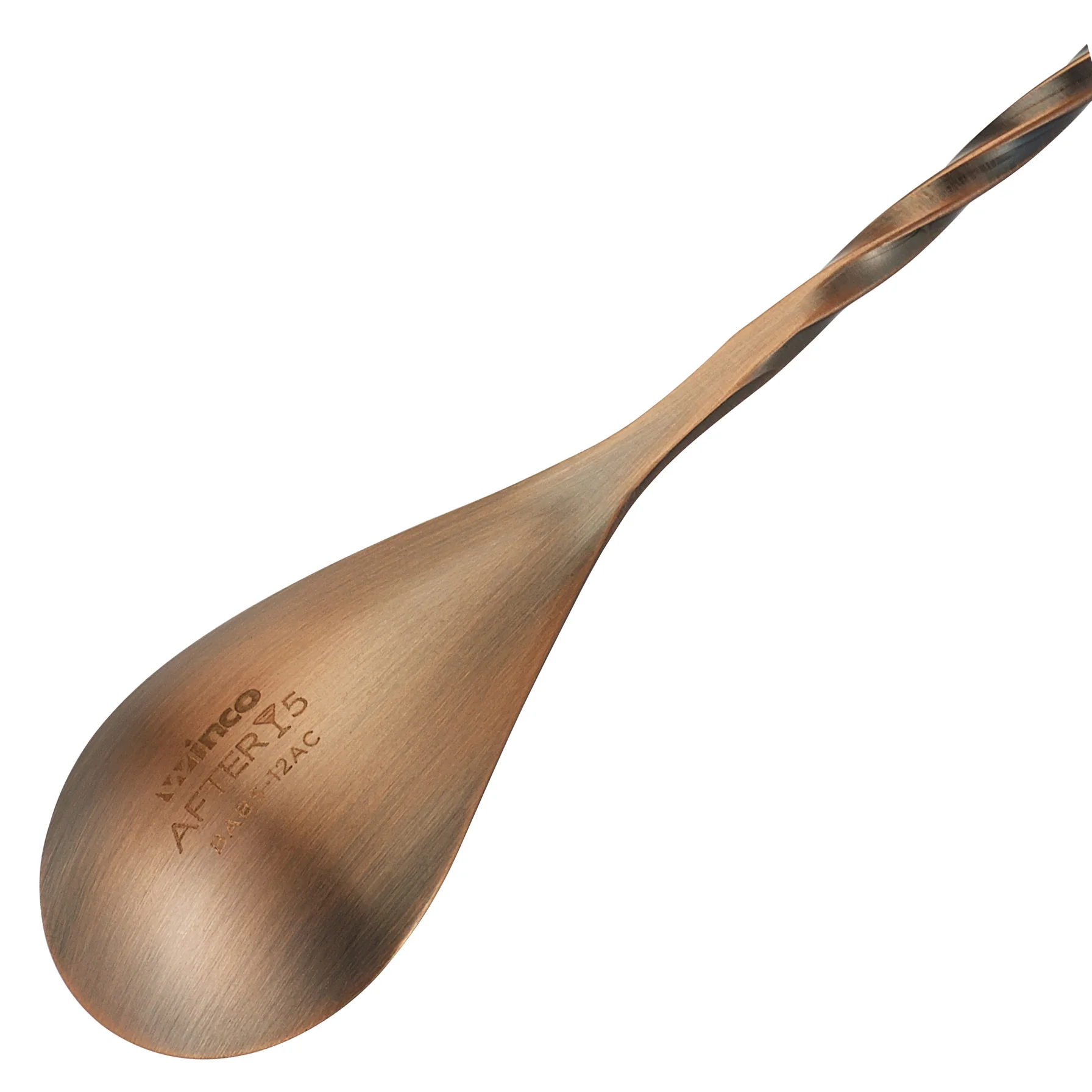 Winco BABS-12AC 12 Inch Bar Spoon Teardrop End Antique Copper Finish Stainless Steel - Image 4