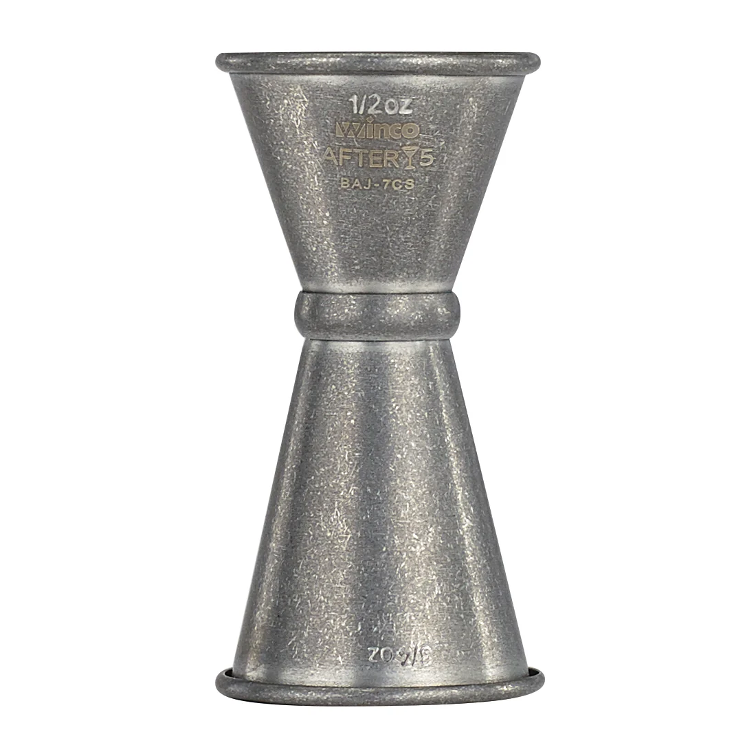 Winco BAJ-7CS 1/2 to 3/4 Oz Jigger with Inner Marking Lines Stainless Steel Crafted Finish - Image 2