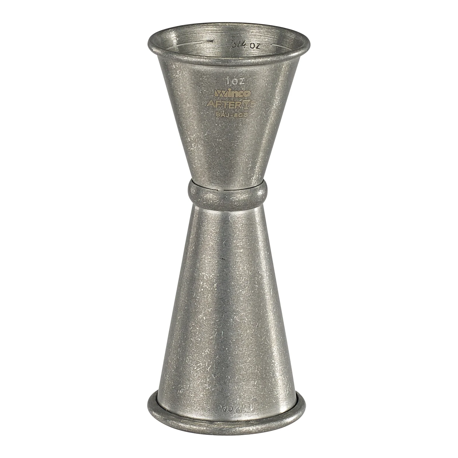 Winco BAJ-8CS 1x1-1/2 Oz Jigger with Inner Marking Lines Stainless Steel Crafted Finish