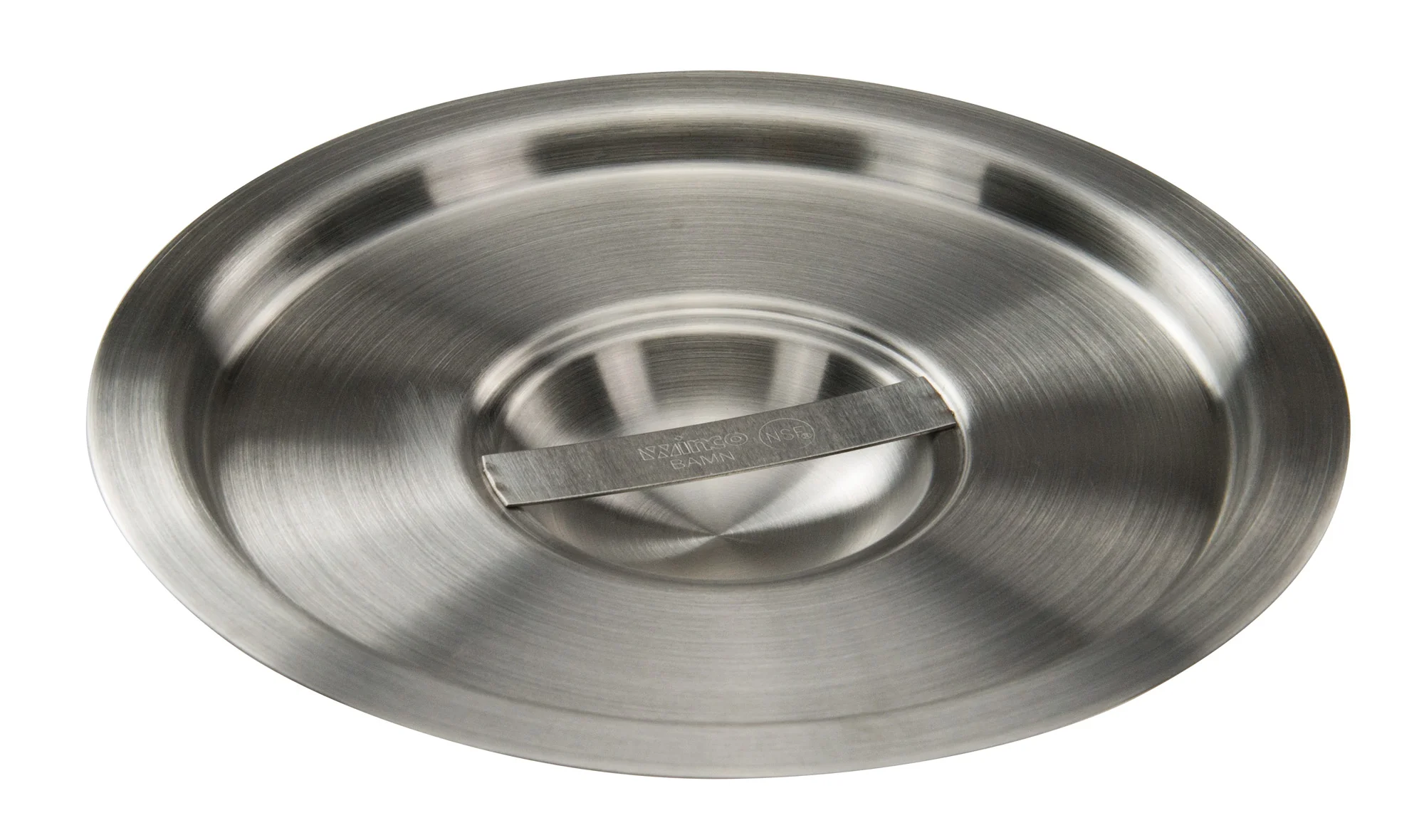 Winco BAMC-4.25 4-1/4 Qt Round Bain Marie Cover with Handle Stainless Steel Mirror Finish