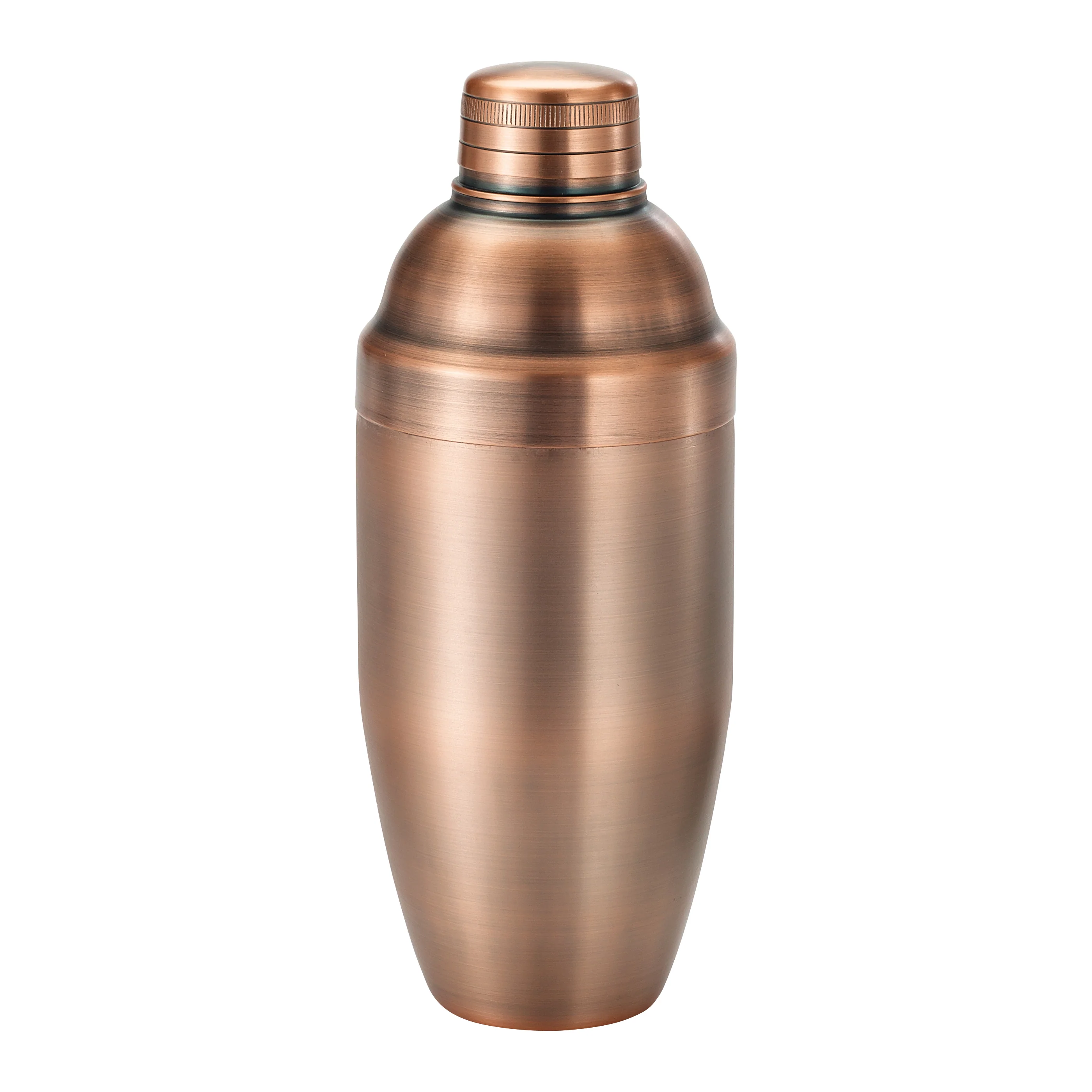 Winco BASS-24AC 24 Oz Bar Cocktail Shaker 3-Piece Antique Copper Finish