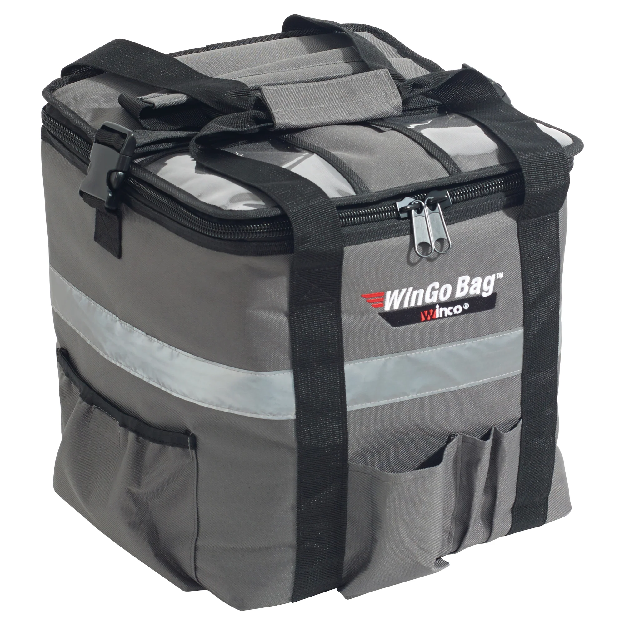 Winco BGCB-1212 12 Inch Premium Catering Bag Waterproof Insulated Grey Polyester - Image 2