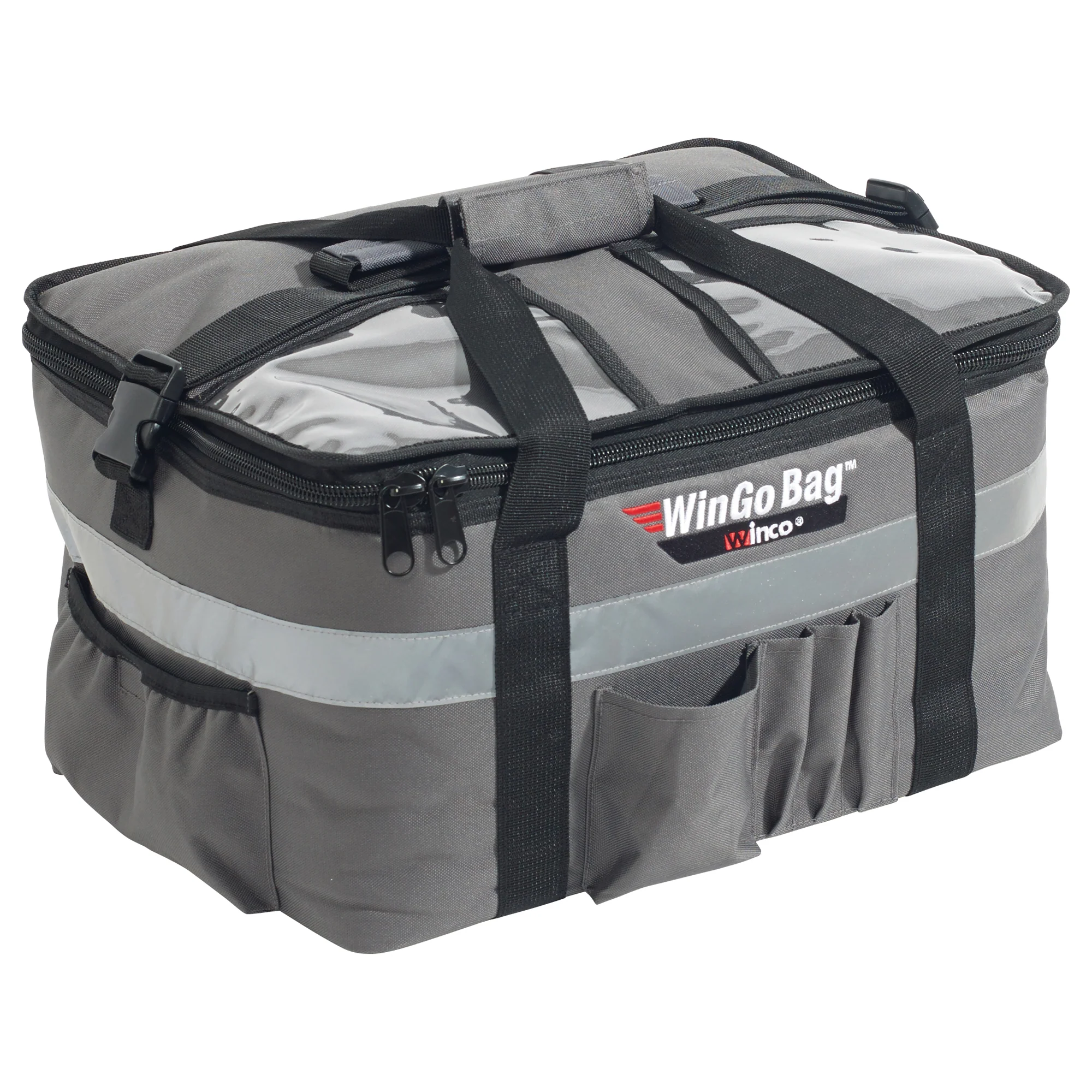 Catering Food Carrier Medium - Winco BGCB-1709 17 Inch Insulated Waterproof Gray - Image 2