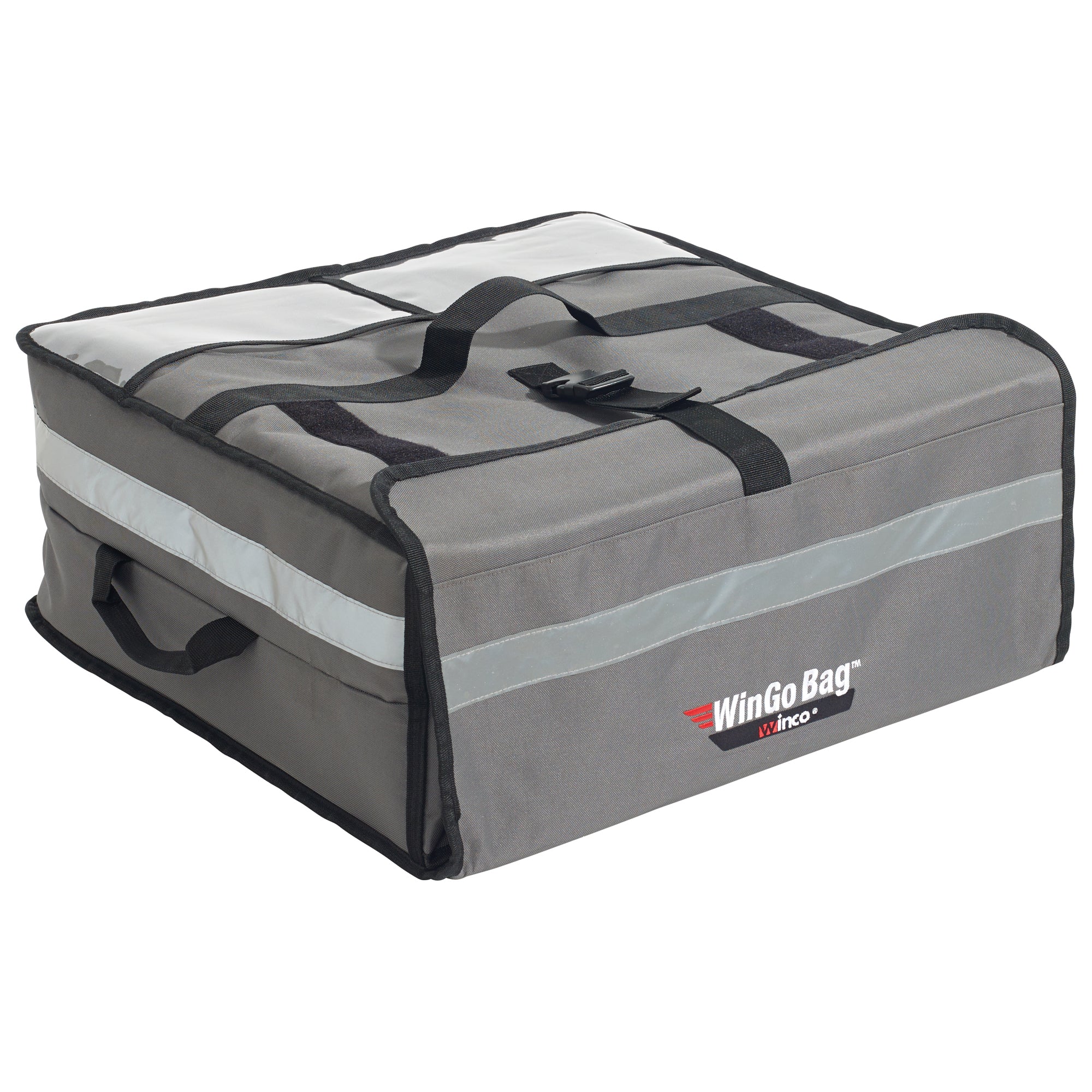 Winco BGPZ-1909 19 Inch Insulated Pizza Bag Gray with Heavy Duty Liner