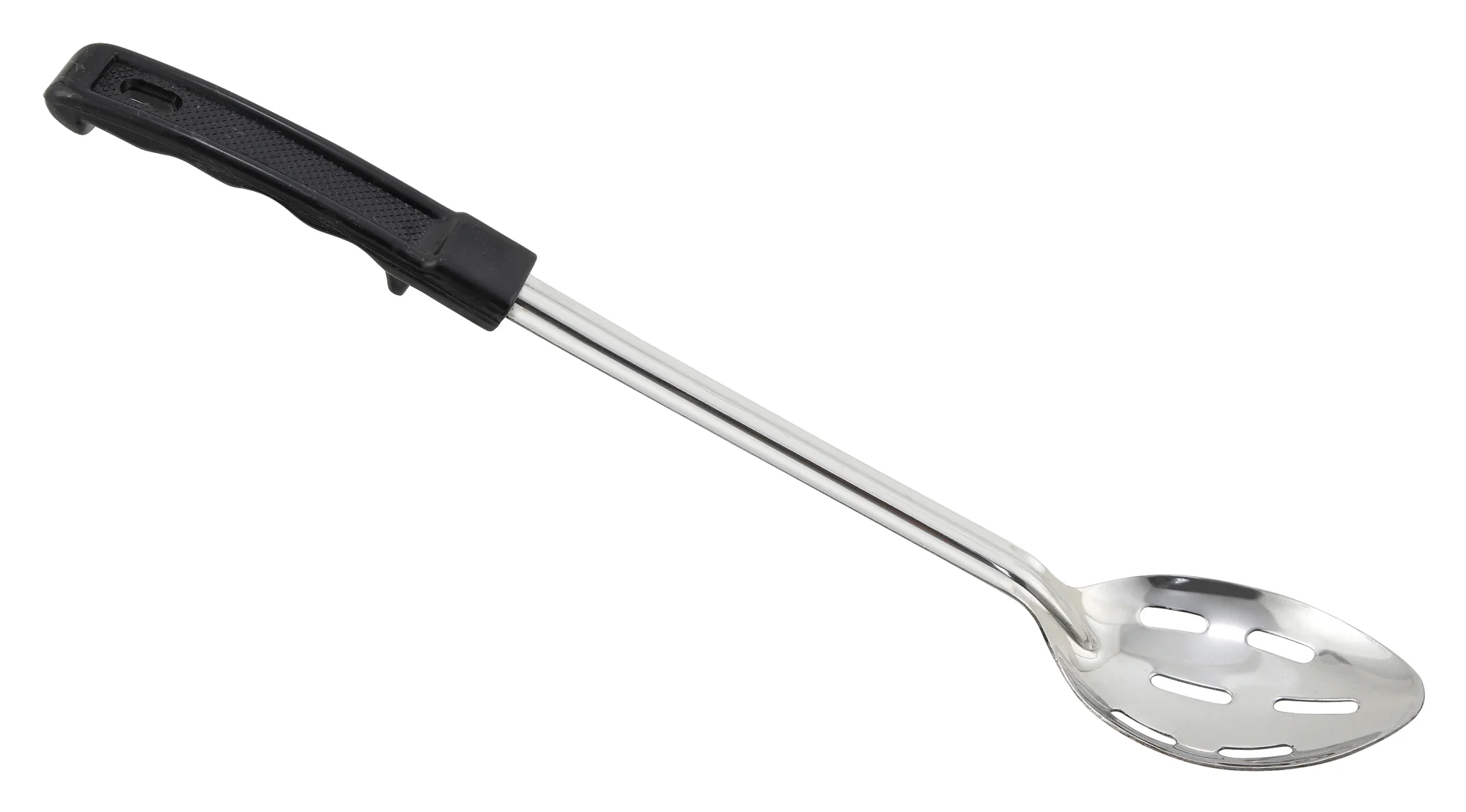 Winco BHSN-15 15 Inch Long Slotted Serving Spoon Stainless Steel Black Plastic Handle - Image 2
