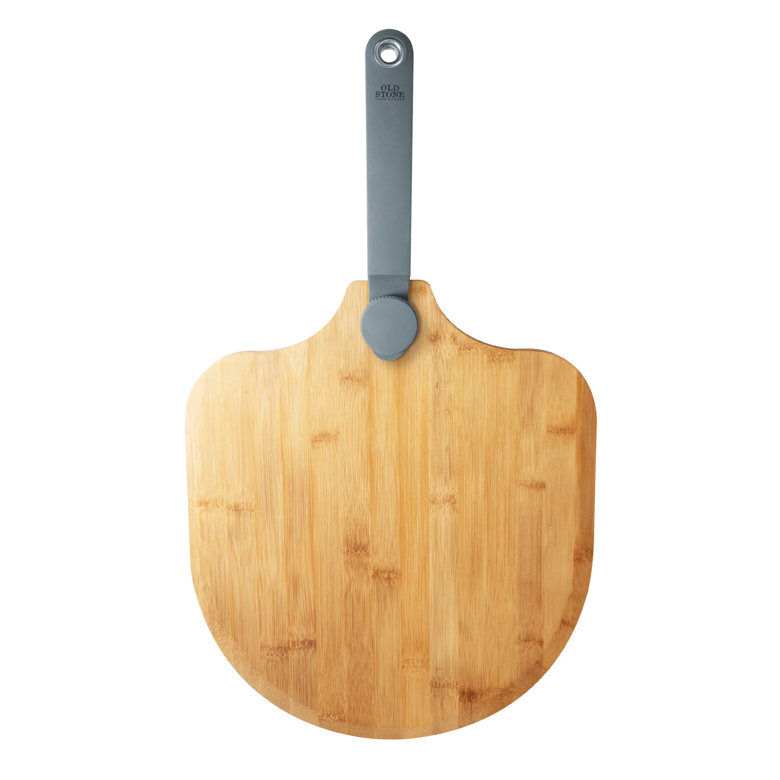 Winco BPP1214 12 Inch Bamboo Pizza Peel with Folding Handle Old Stone - Image 7