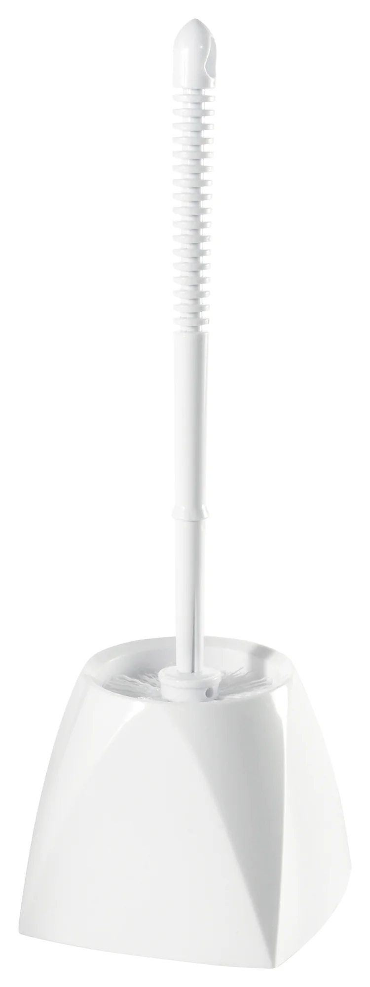 Winco BR-15SET 15 Inch Polypropylene Toilet Brush and Caddy Set White - Image 3