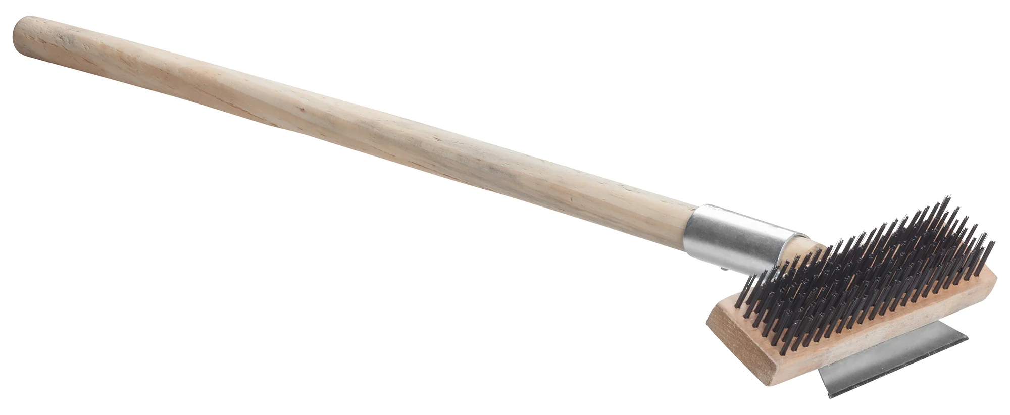 Winco BR-27 7 Inch Wire Brush Pizza Oven Scraper Wood Handle