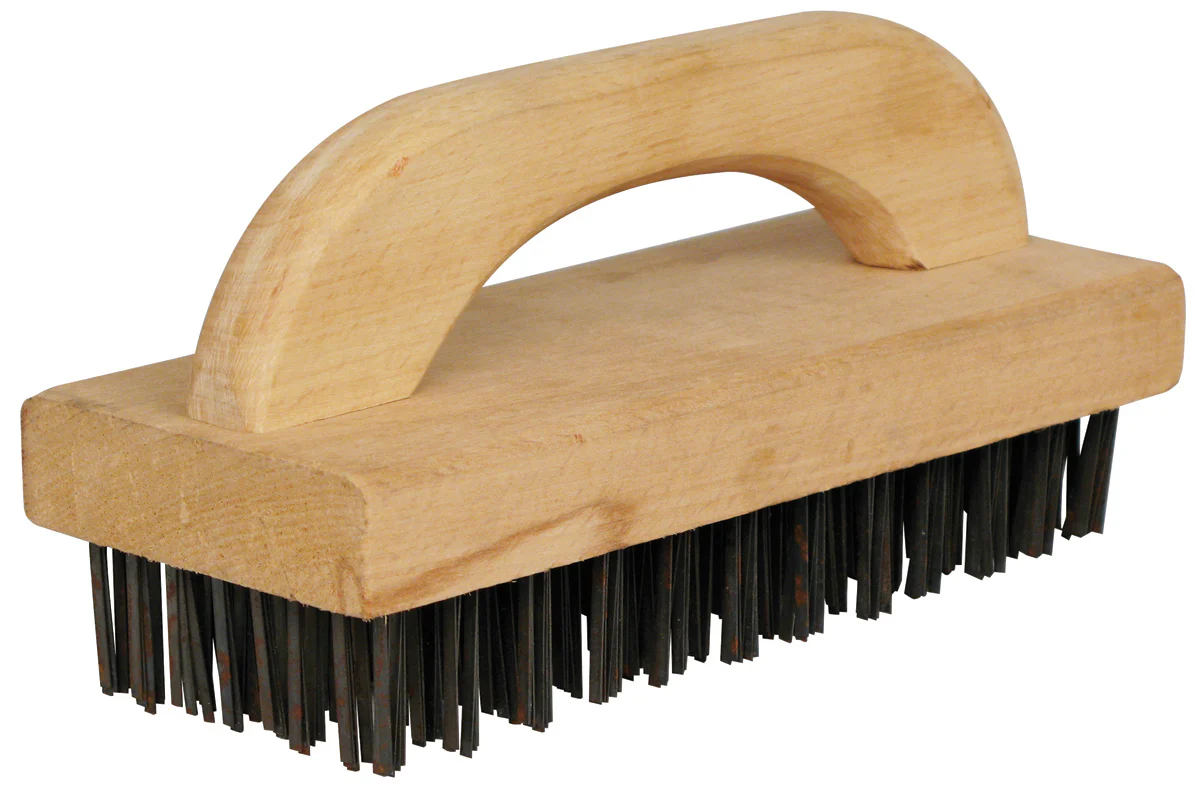 Winco BR-9 9-1/4 Inch Butcher Block Brush Steel Bristles with Durable Handle - Image 2