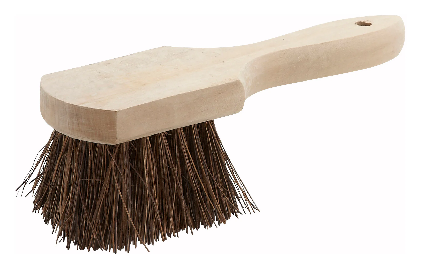 Winco BRP-10 10 Inch Pot Brush Coir Bristles Wood Handle Cleaning Tool - Image 2