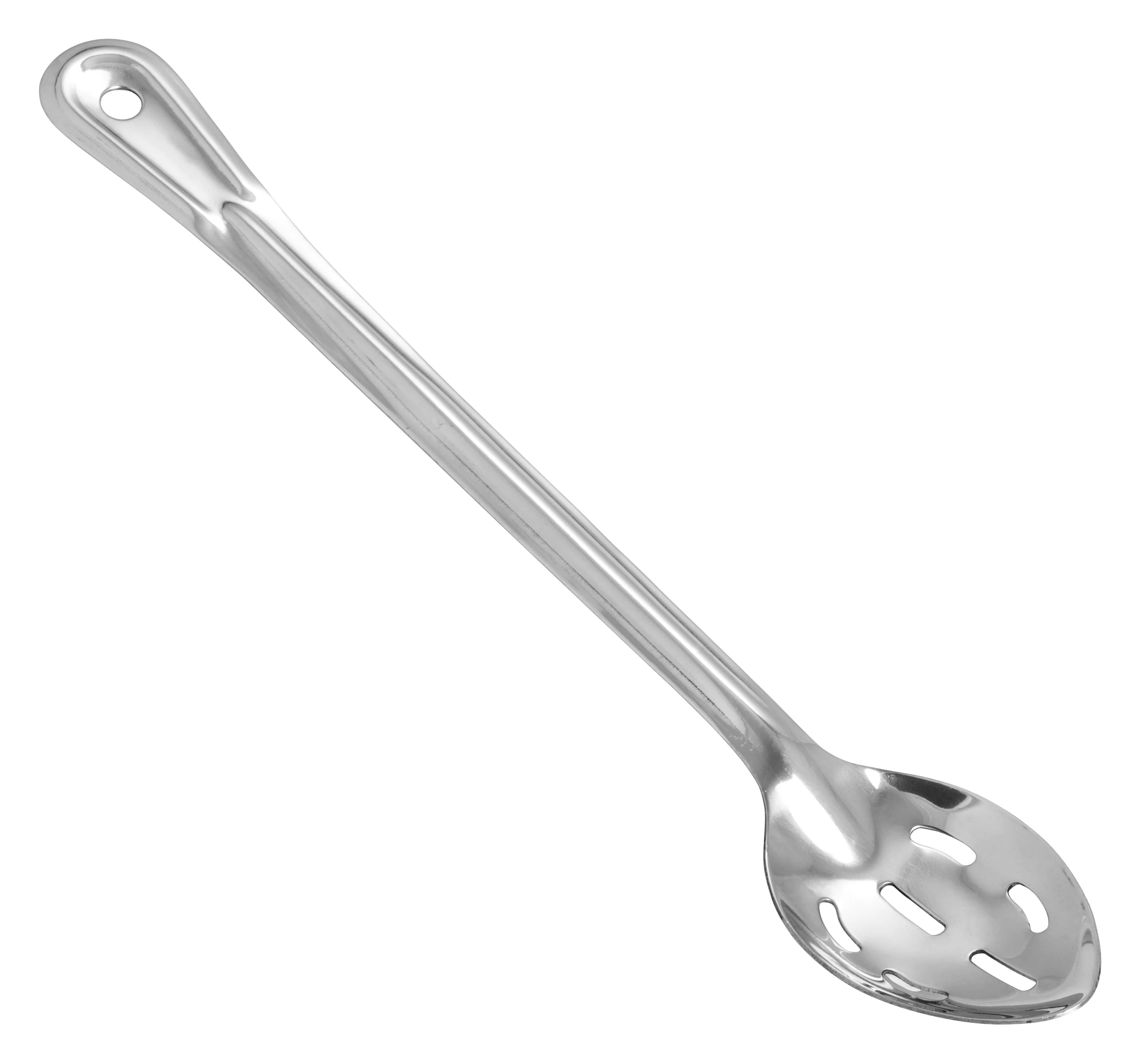 Winco BSST-15H 15 Inch Slotted Basting Spoon Stainless Steel with Ergonomic Handle - Image 2
