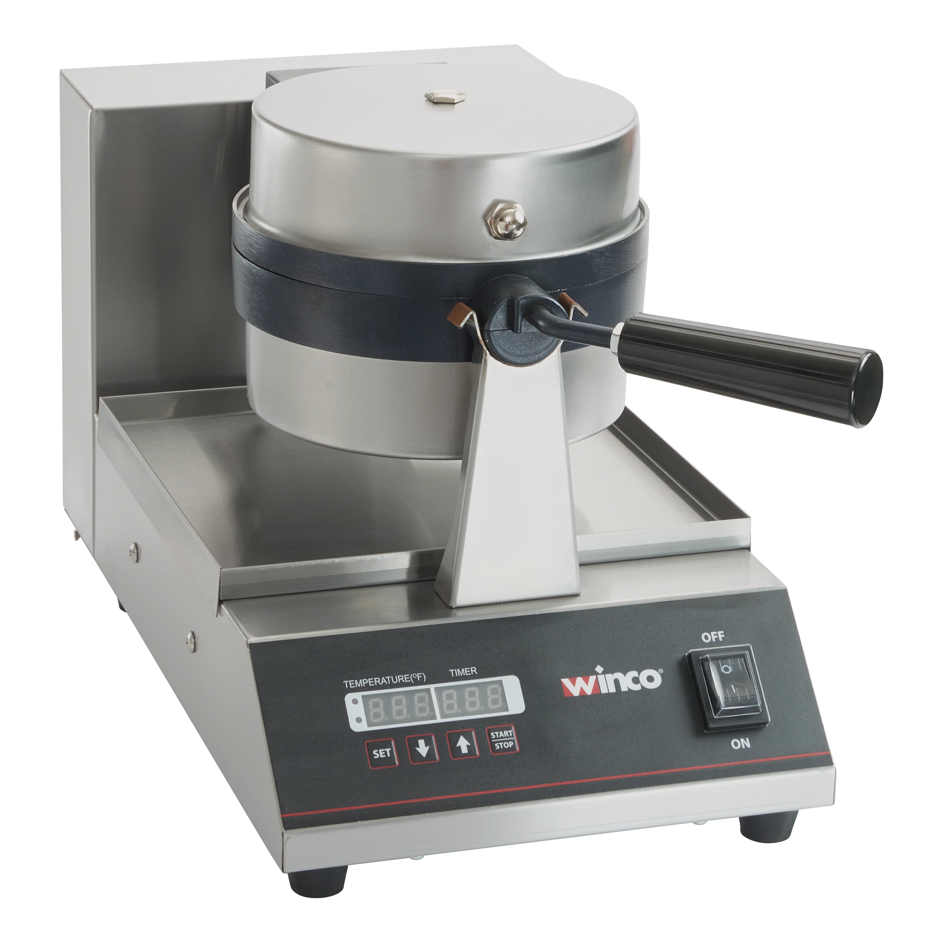 Winco BWM-07 10 Inch Belgian Waffle Baker Round Electric Non-stick Aluminum Grids