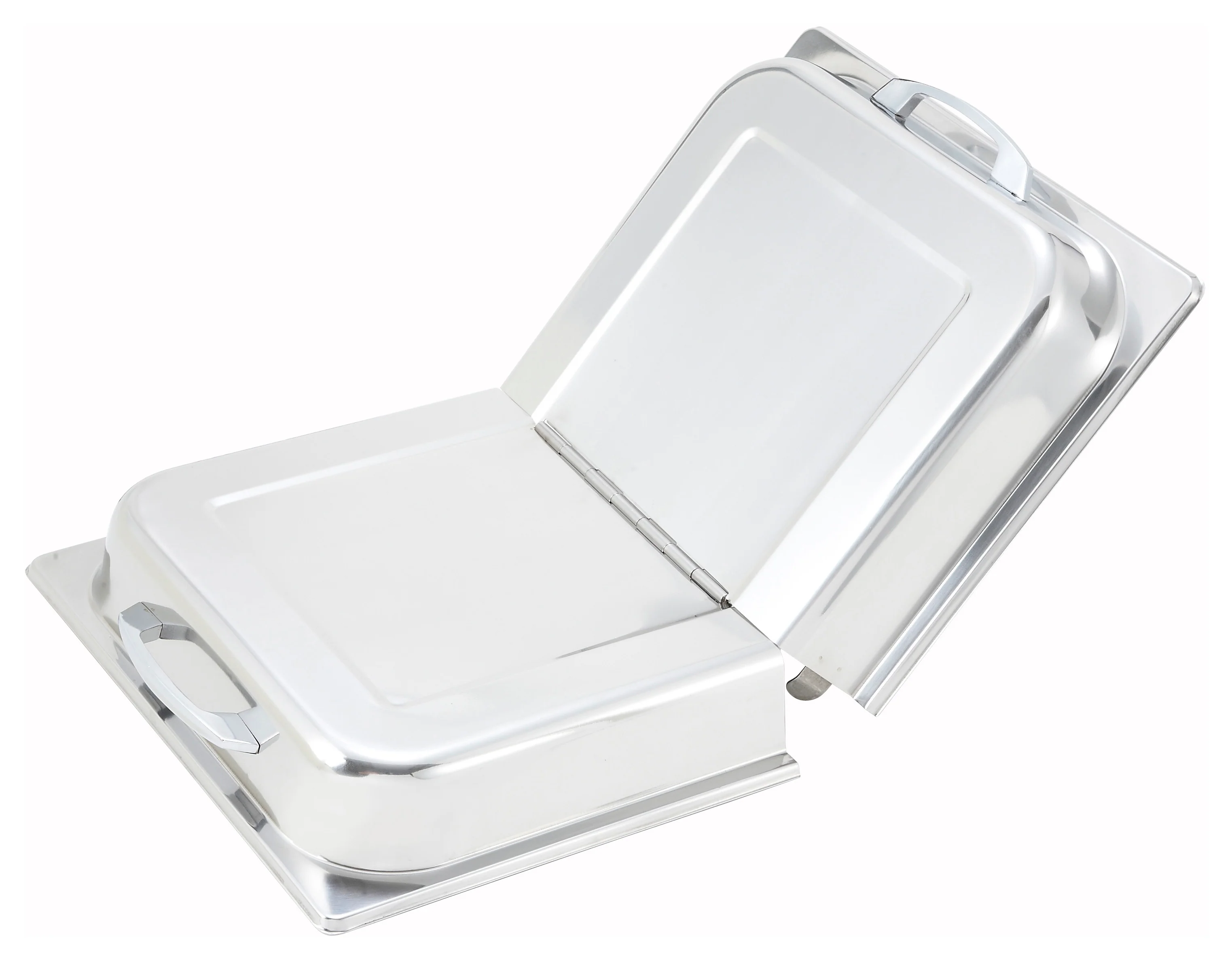 Winco C-HDC Steam Table Pan Cover  with Handle Domed Hinged Stainless Steel - Image 2