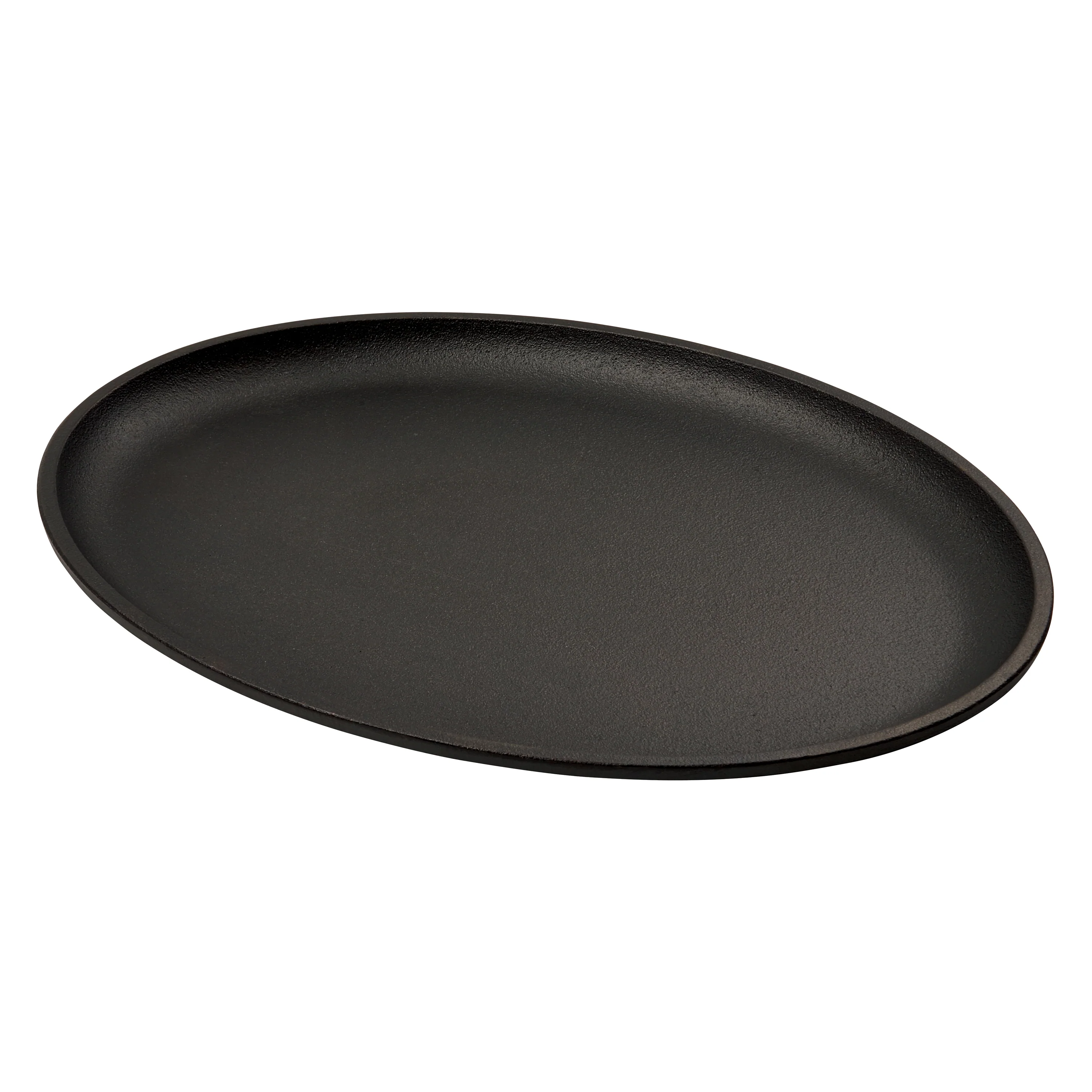Winco 13" Pre-Seasoned Cast Iron Oval Serving Griddle - Image 2