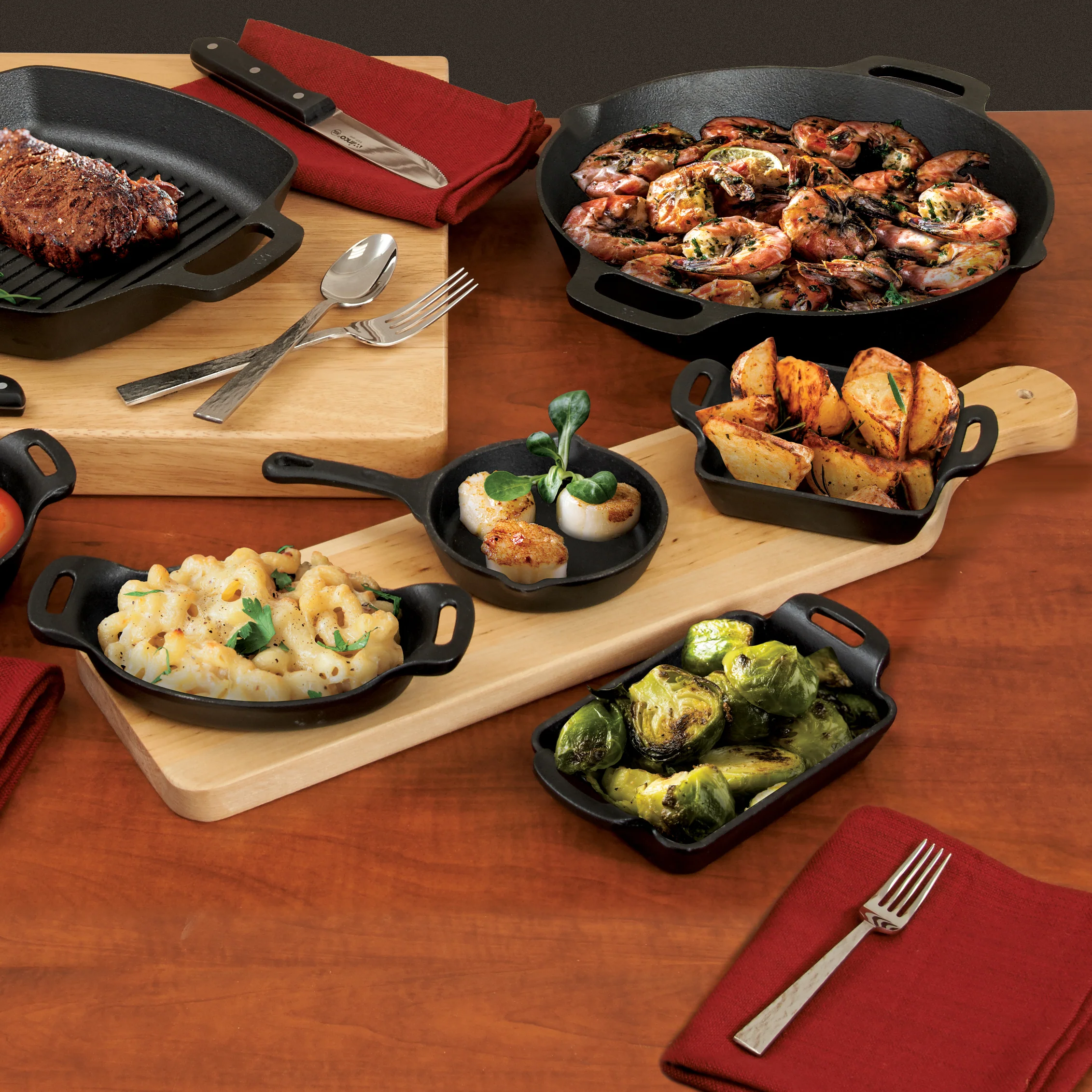 Winco CASM-4S 10 Oz Mini Induction Server Square Cast Iron Matte Black - Image 3