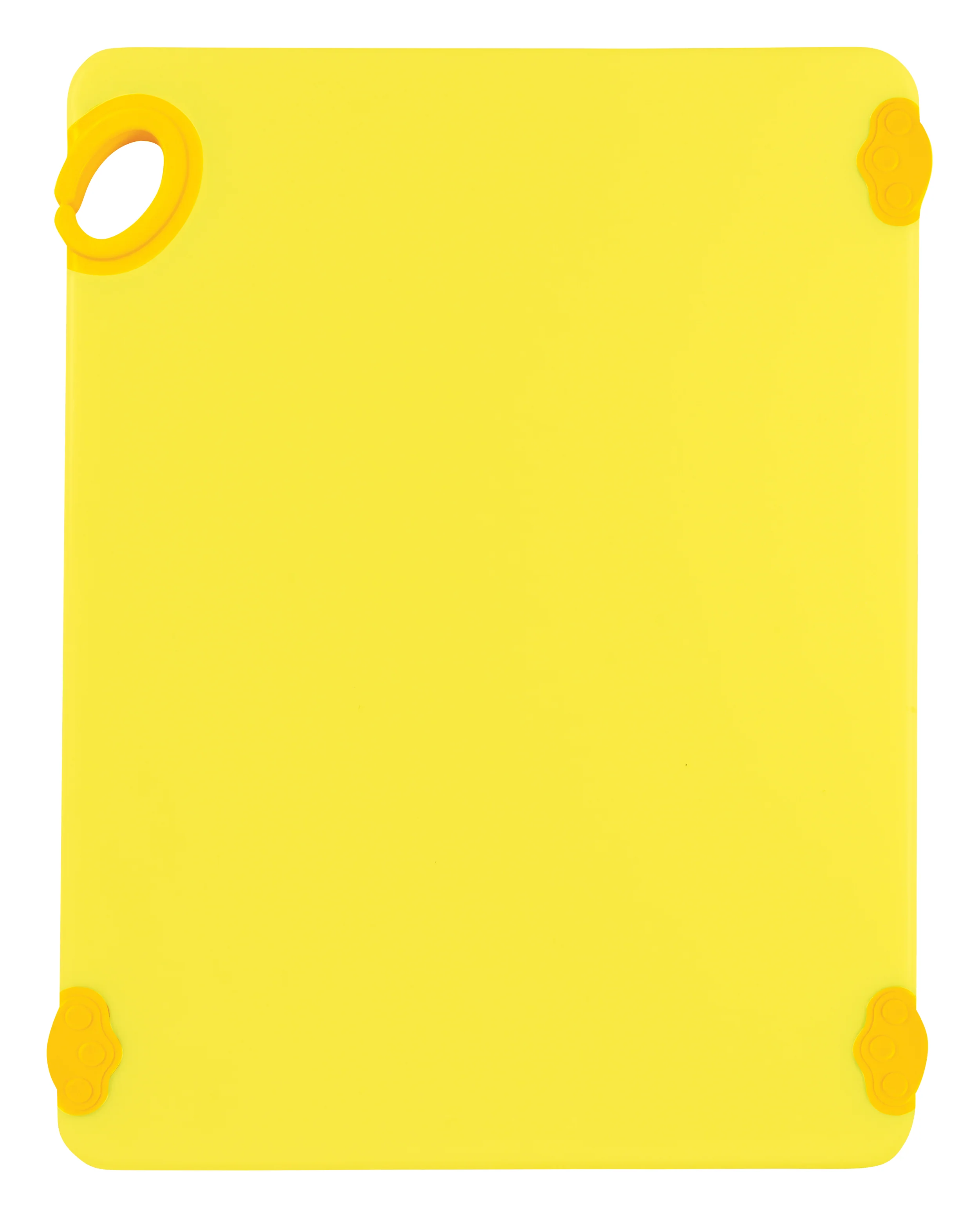 Winco CBK-1520YL 15 Inch Rectangular Cutting Board with Rubber Grip Hook Yellow Co-Polymer