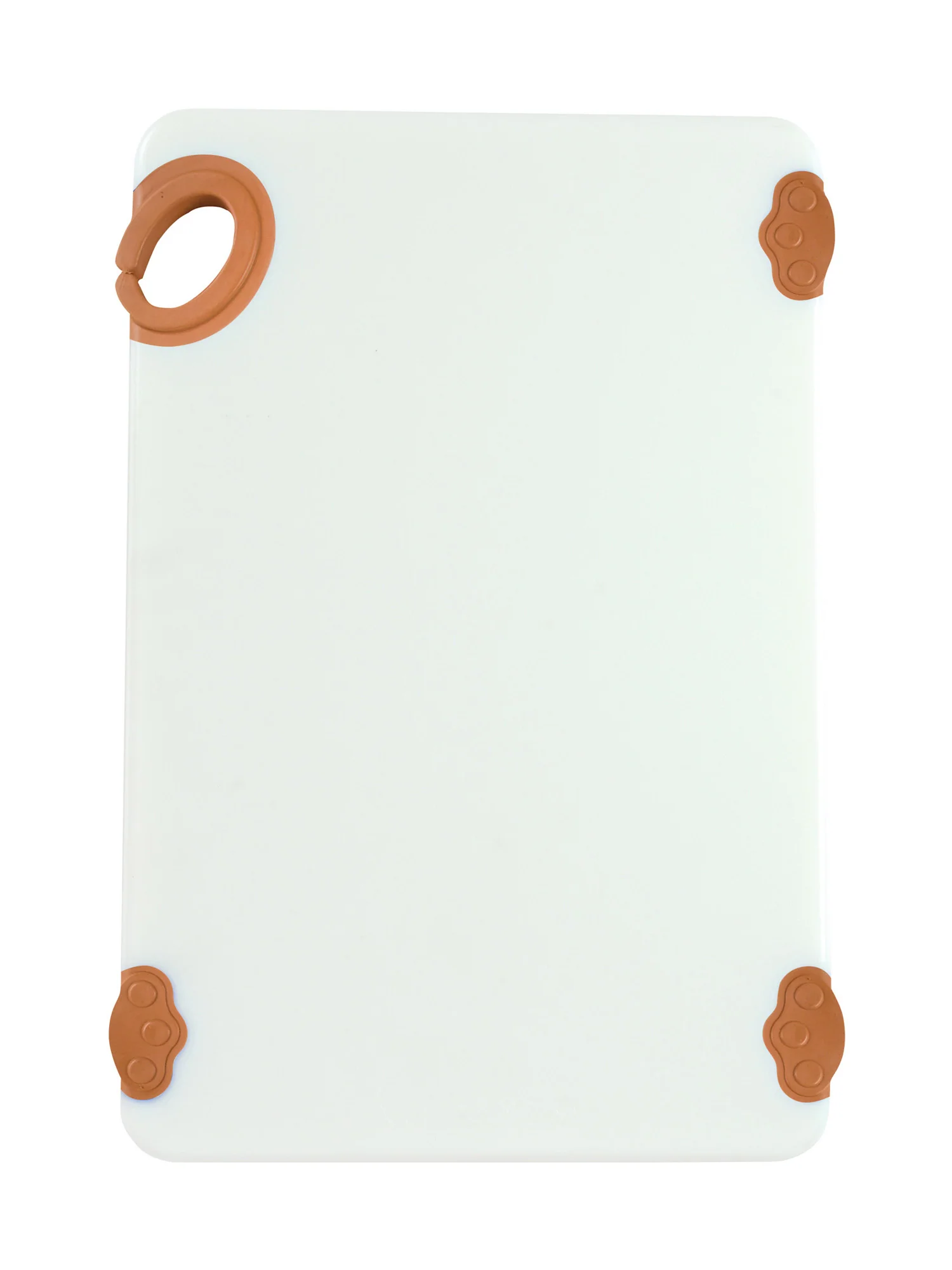 Winco CBN-1218BN 12 Inch Co-polymer Rectangular Cutting Board with Rubber Grip Hook Brown - Image 4