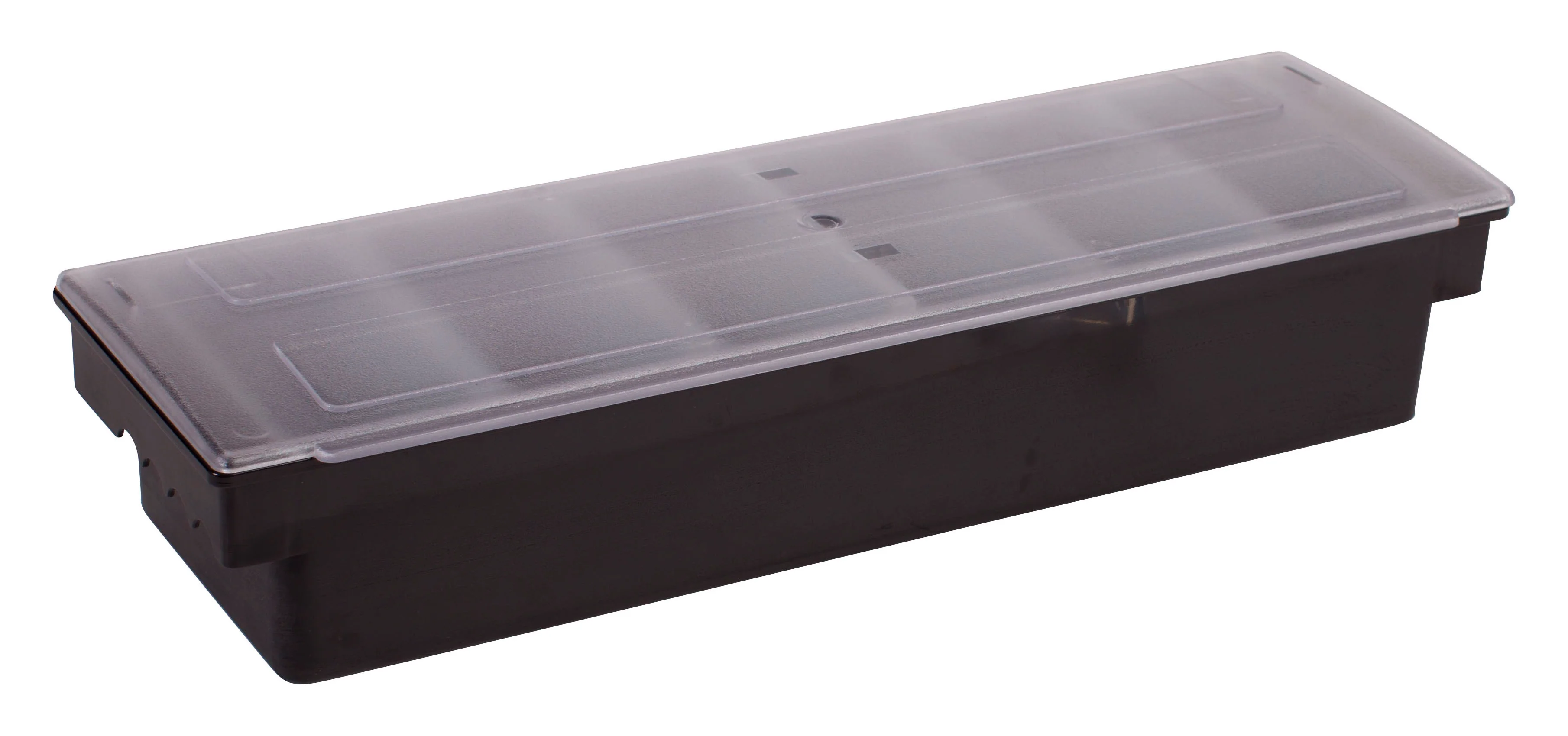Condiment Holder 6-Compartment - Winco CCH-6 19.5 Inch Black ABS with Lid - Image 4