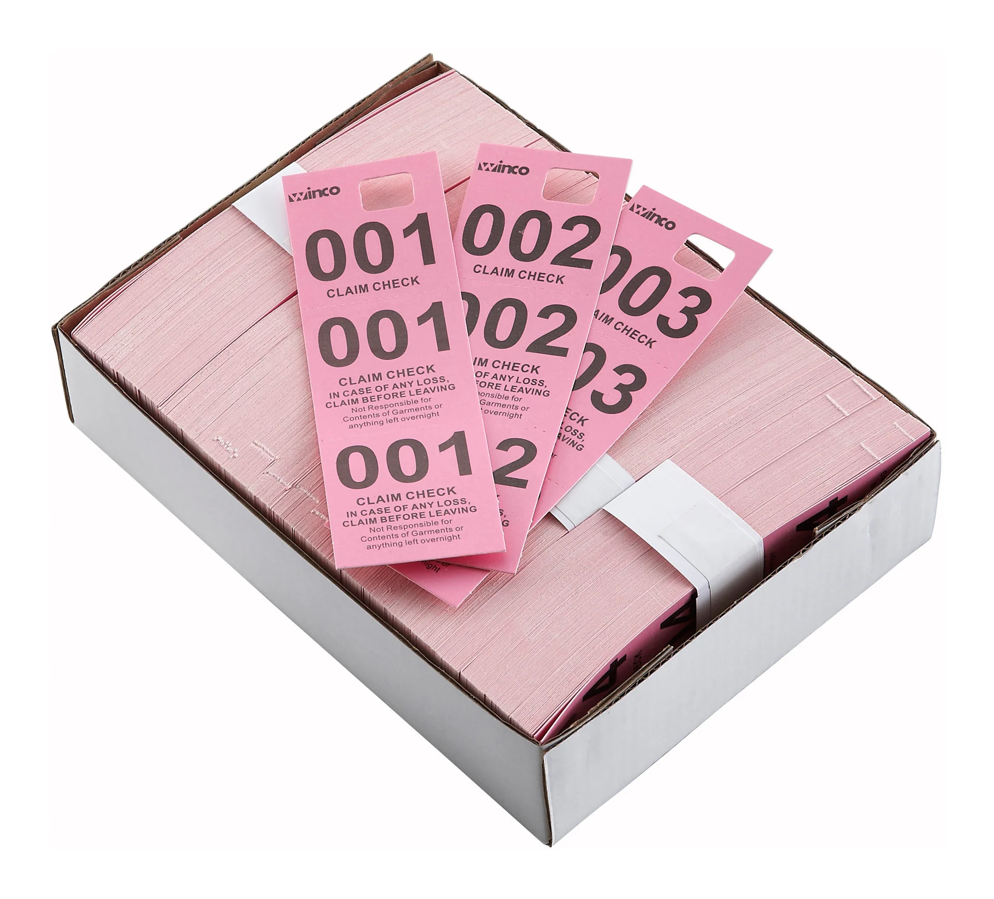 Winco CCK-5PK Coat Check Tag 500 Pieces Pink for Hospitality Solutions - Image 2