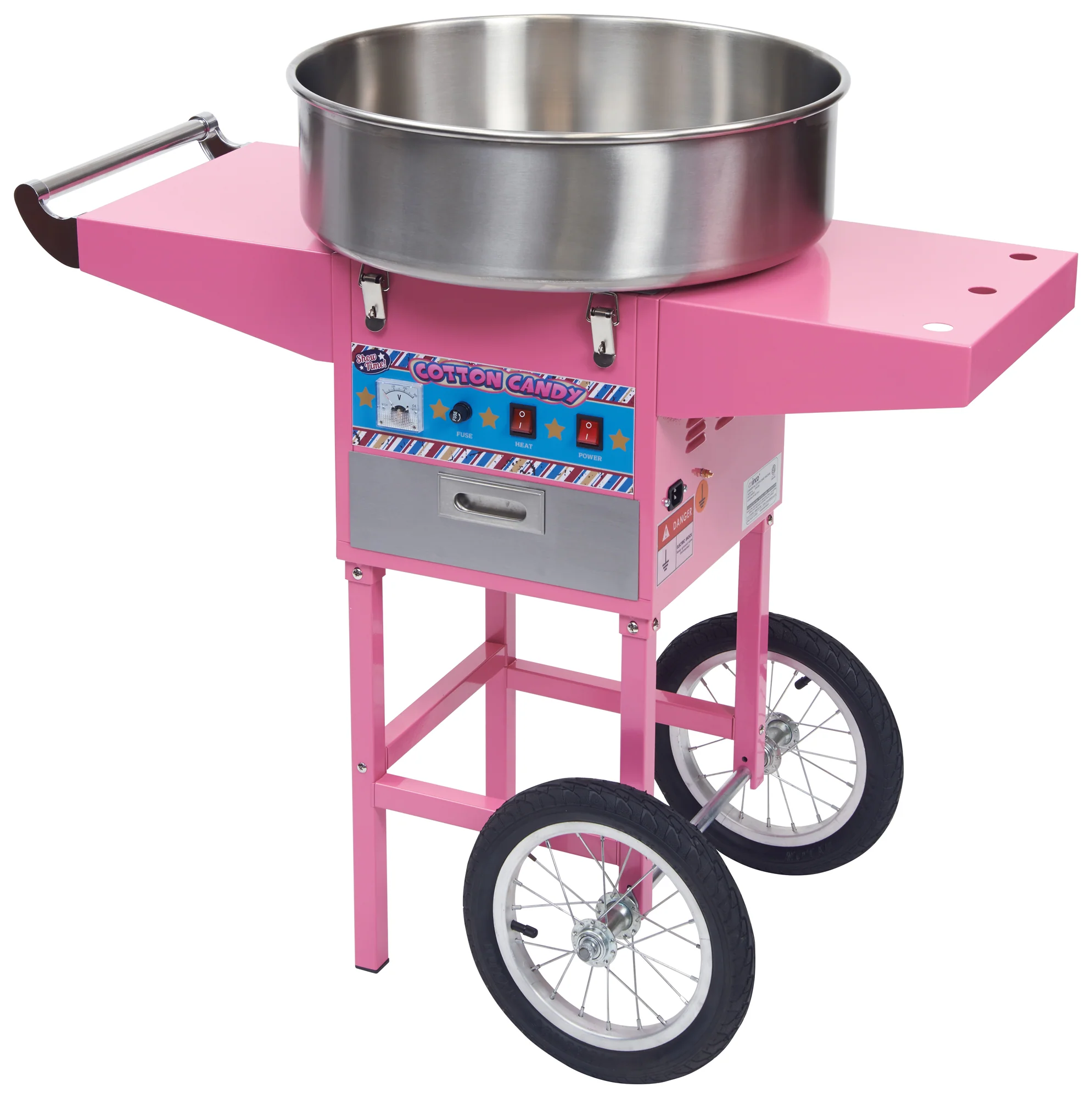 Winco CCM-28M 20-1/2 Inch Cotton Candy Machine with Cart Makes 120 Cones Per Hour - Image 2