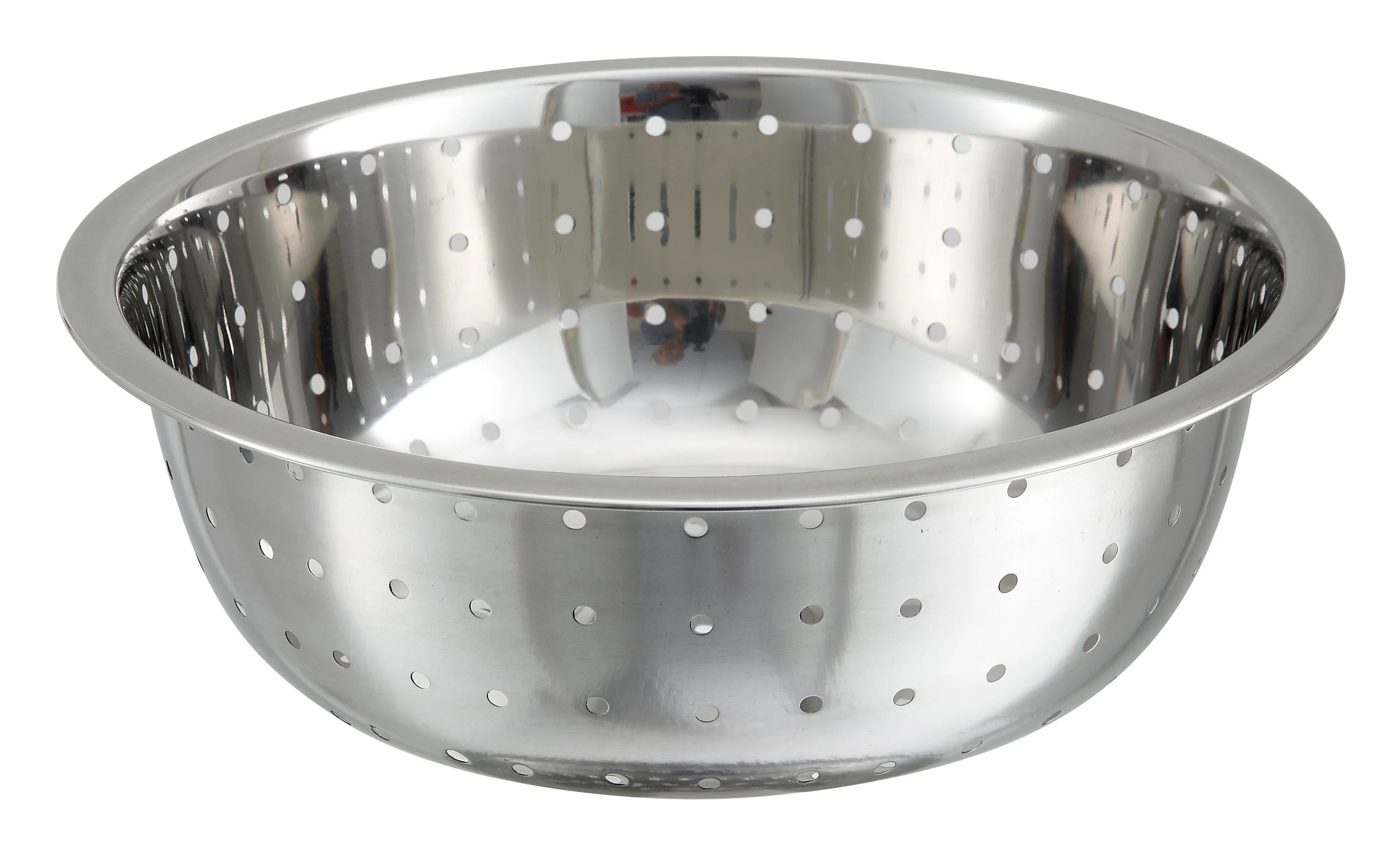 Winco CCOD-13L 13 Inch Diameter Chinese Colander 5mm Holes Stainless Steel - Image 2