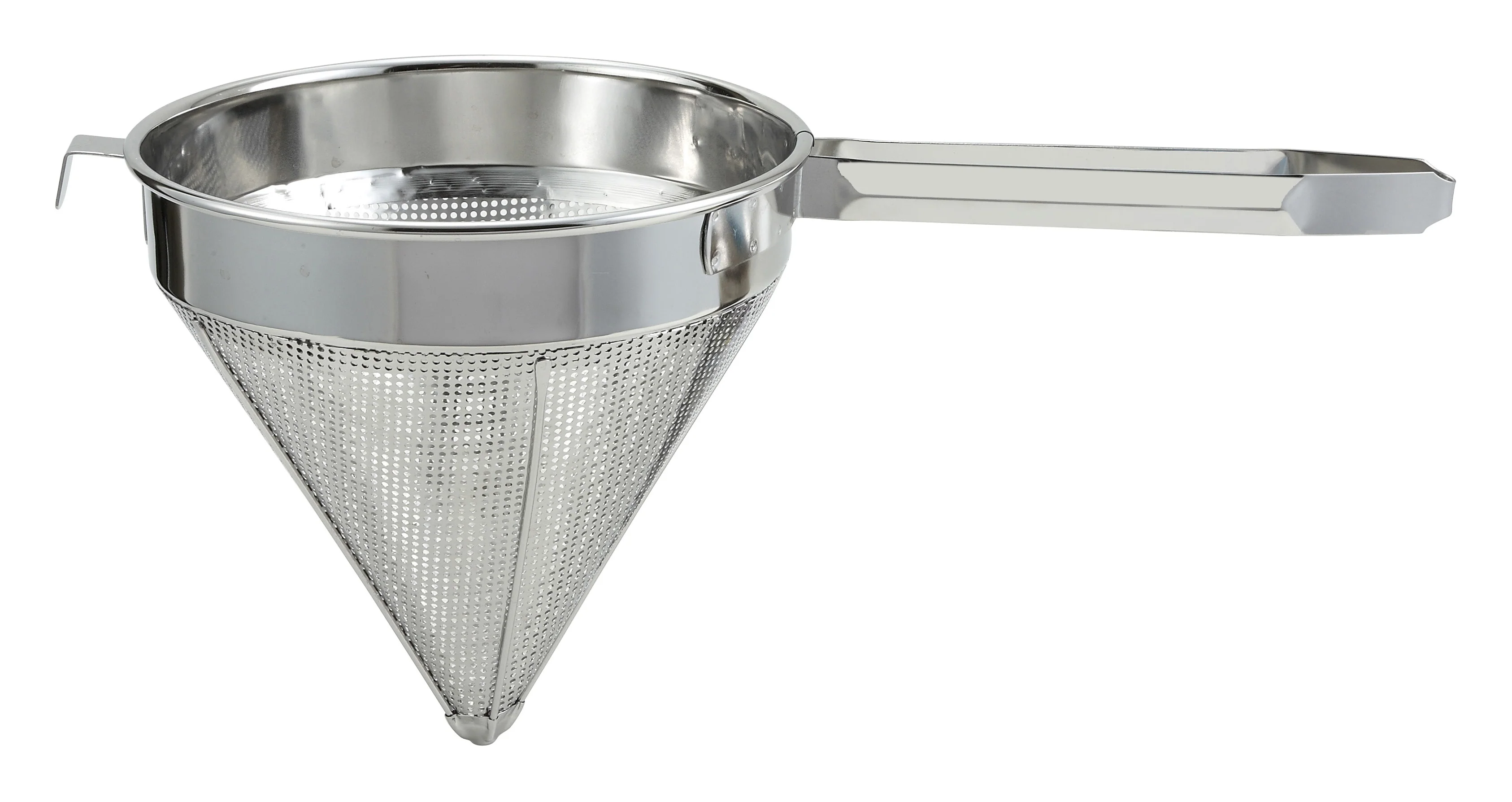 Winco CCS-10C 10 Inch Coarse China Cap Strainer Welded Handle Stainless Steel - Image 2