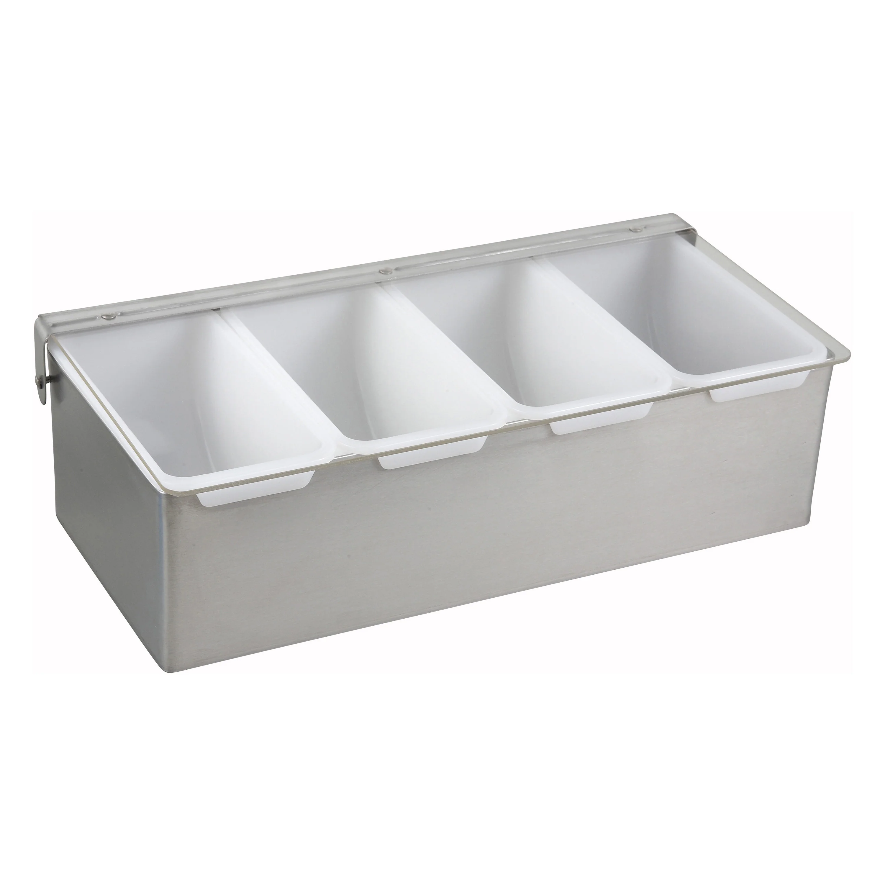 Winco CDP-4 12 Inch Condiment Caddy Stainless Steel with 4 Sections - Image 3