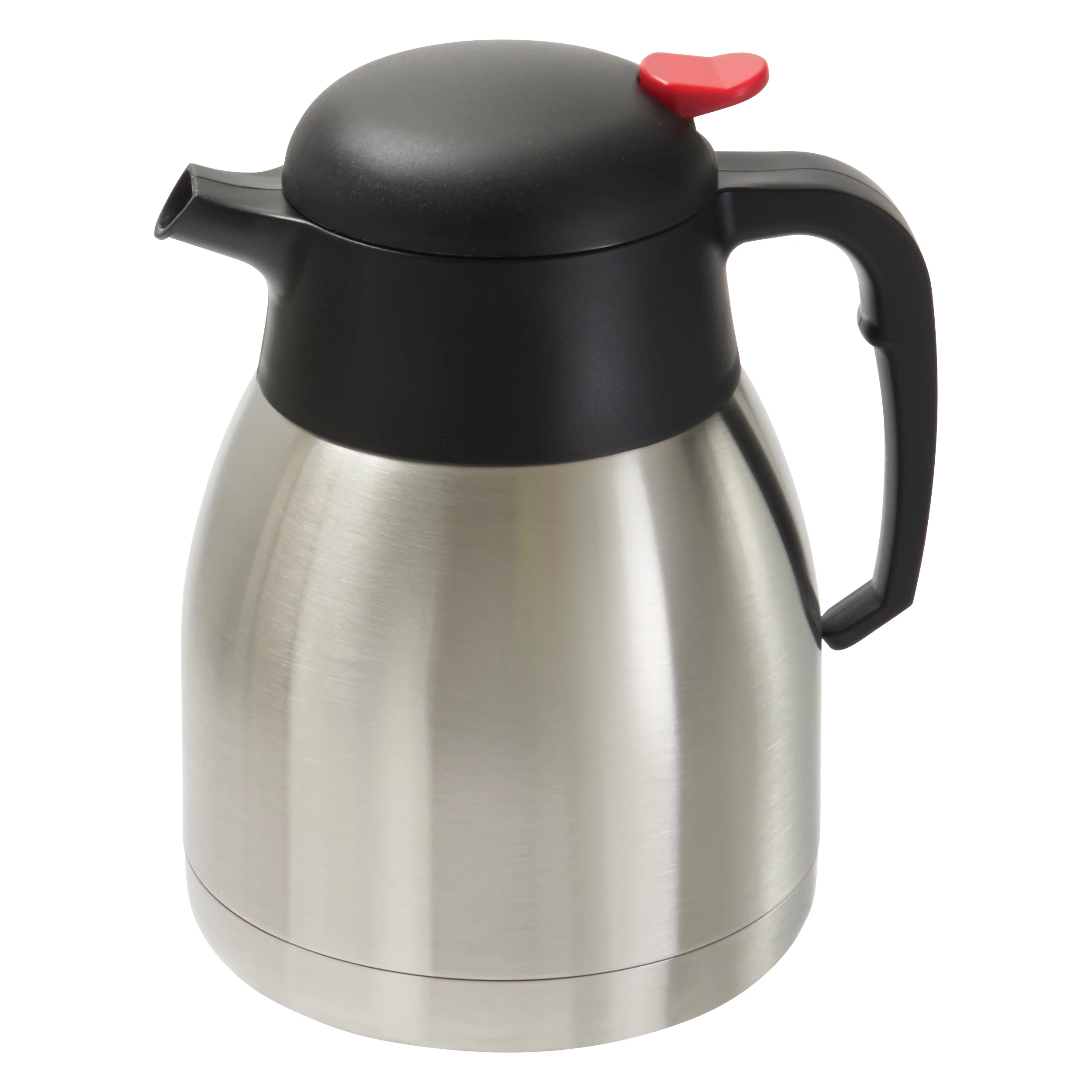 Winco CF-1.2 1.2 Liter Heat Retention Carafe Stainless Steel Black Red Top