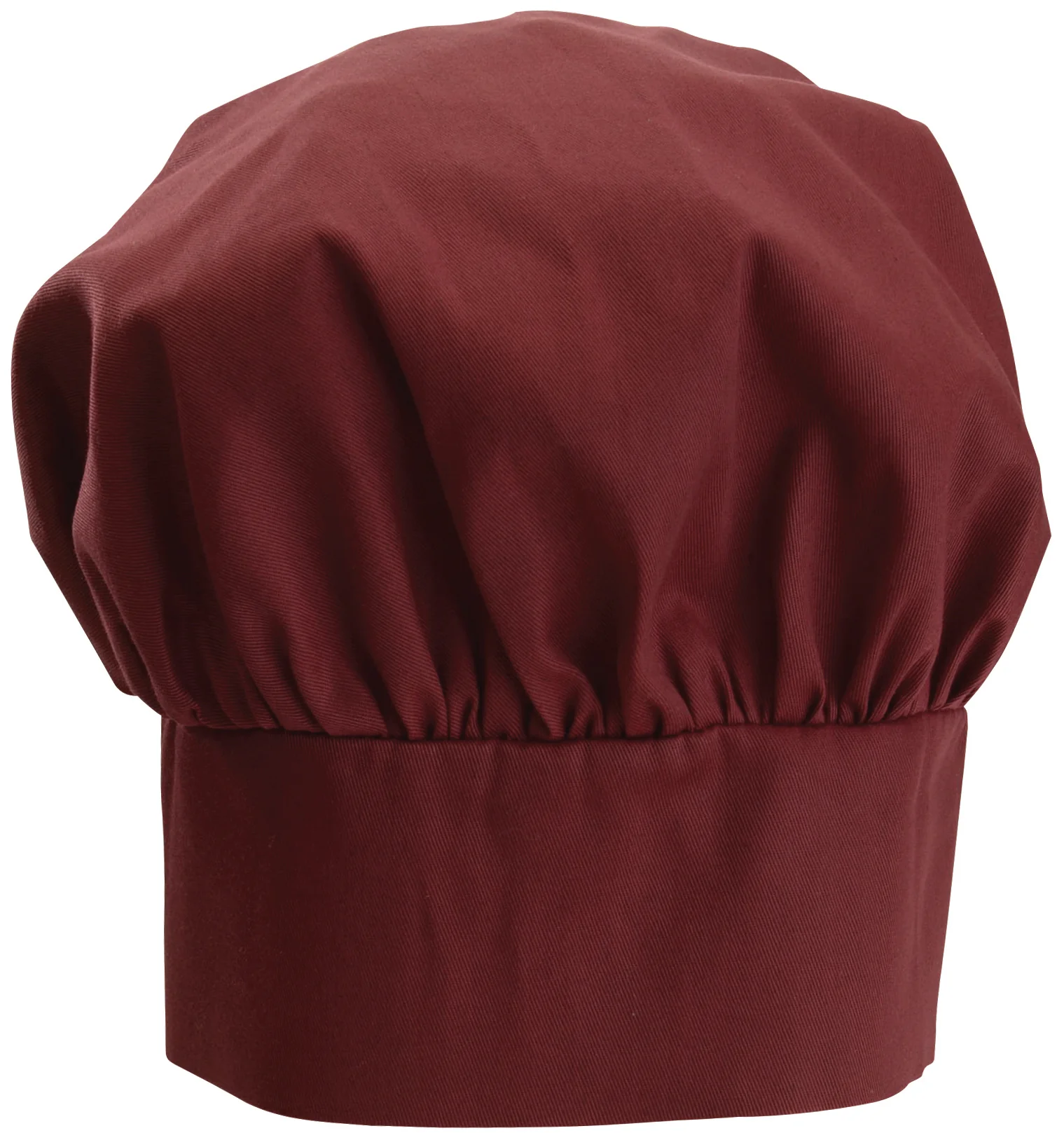 Winco CH-13BG Chef Hat Adjustable Velcro Closure Burgundy Poly-Cotton - Image 2
