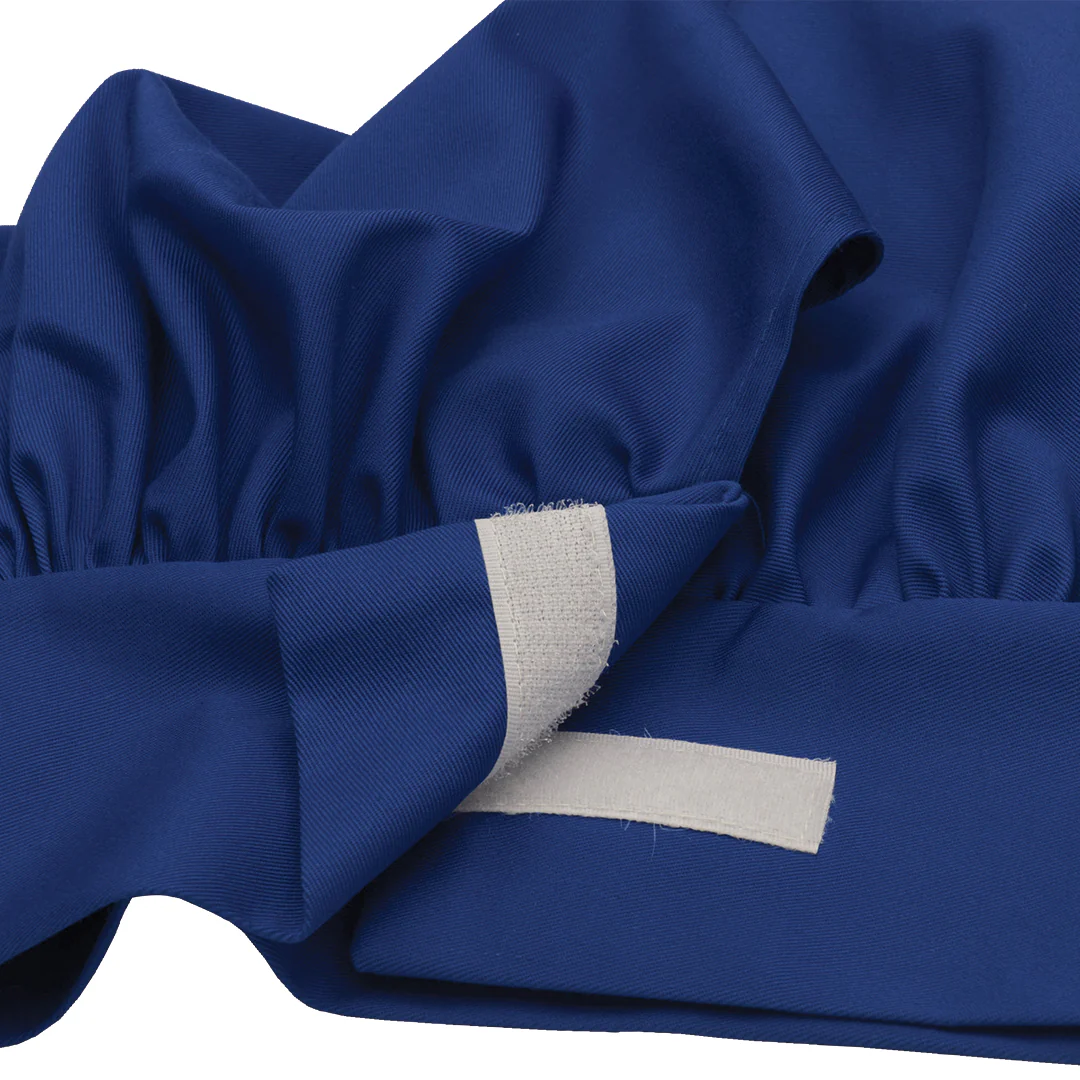 Winco CH-13BL Chef Hat Adjustable Velcro Closure Blue Poly-Cotton Blend - Image 3