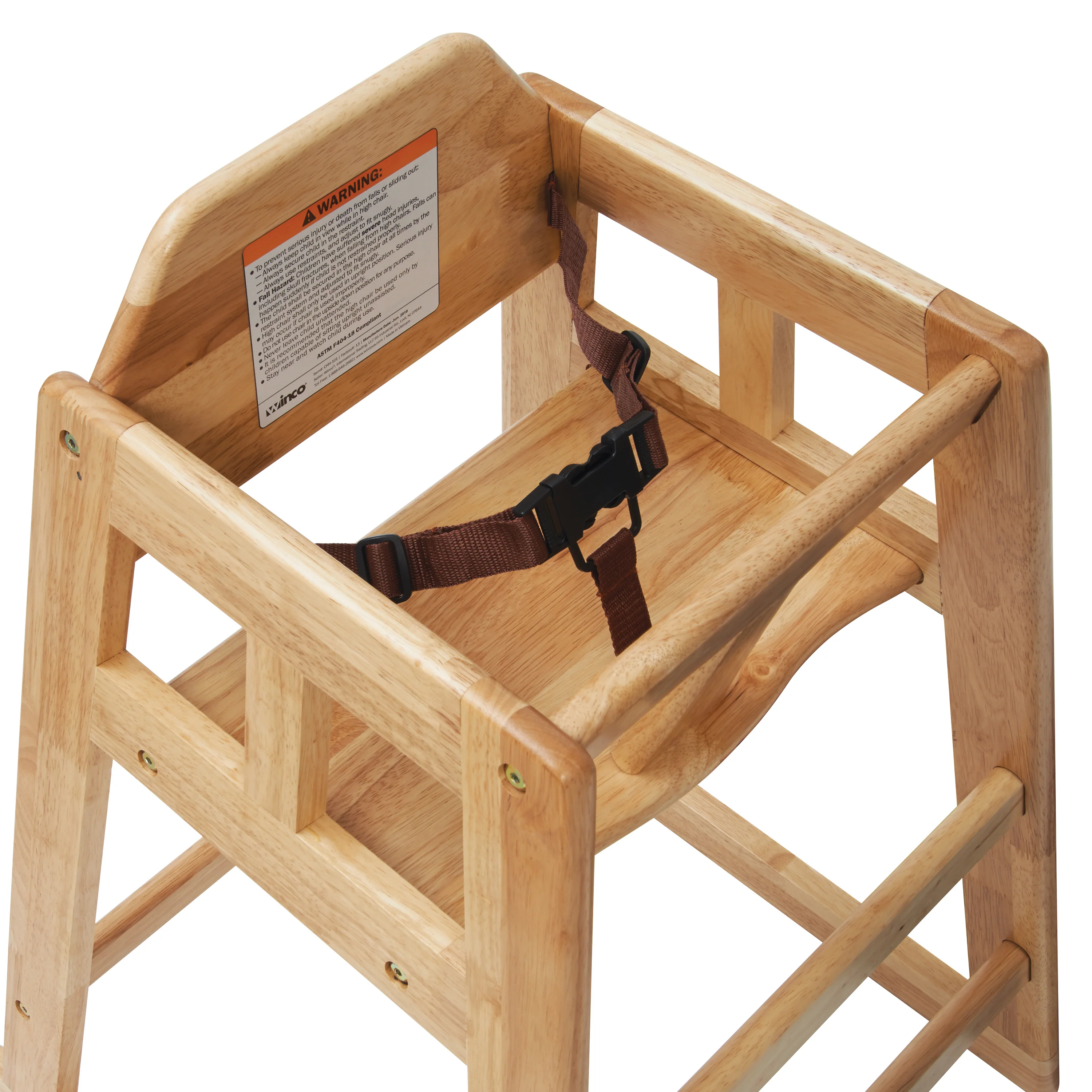 Winco CHH-4 5.9 Inch High Chair Straps with 2 Seat Belts and 1 Center Strap Garnet - Image 3