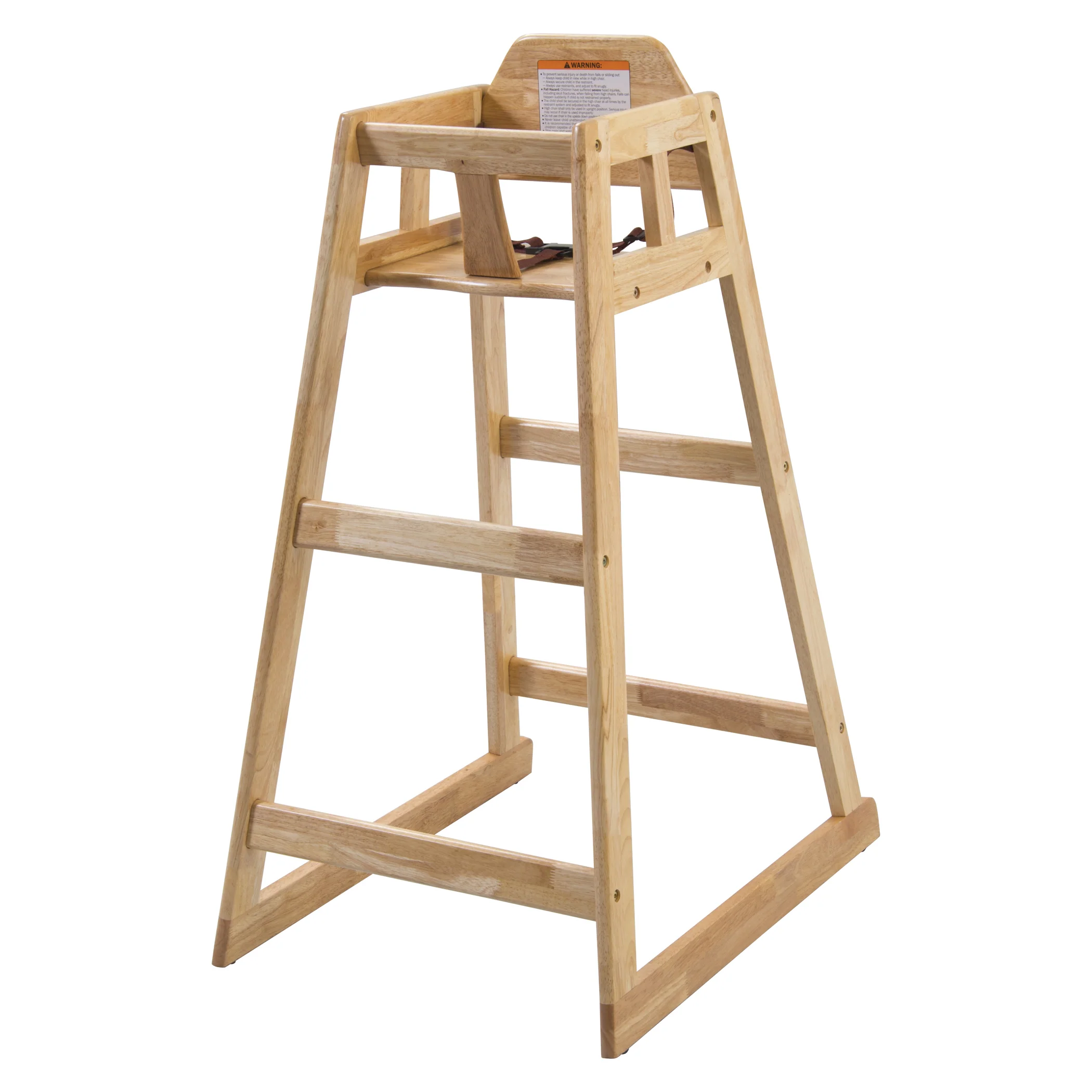 Winco CHH-601 19 Inch High Chair Rubberwood Stackable Natural Finish - Image 4