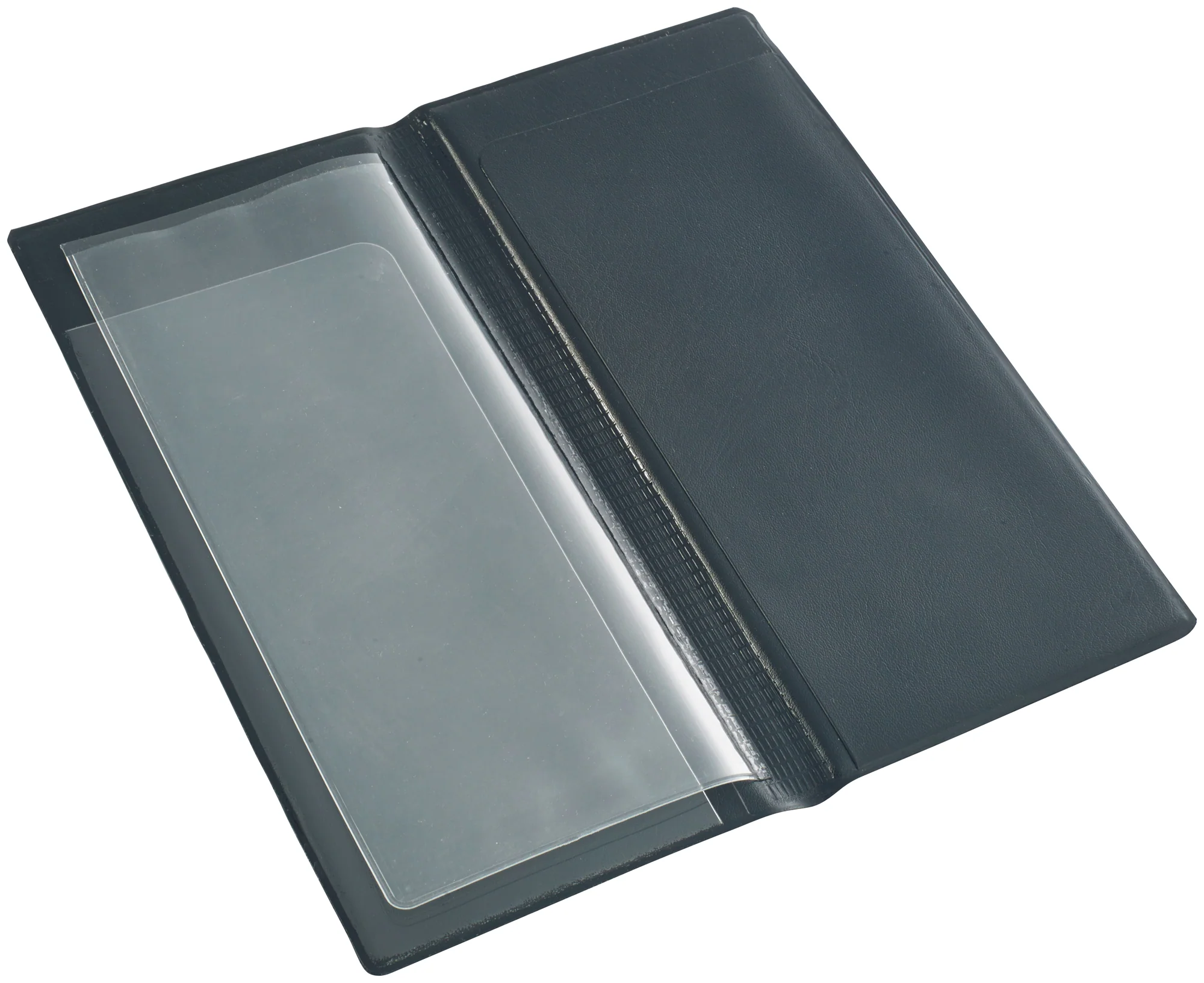 Winco CHK-3K 4.25 Inch Clear Sleeve Black Guest Check Holder with 3 Pockets - Image 2