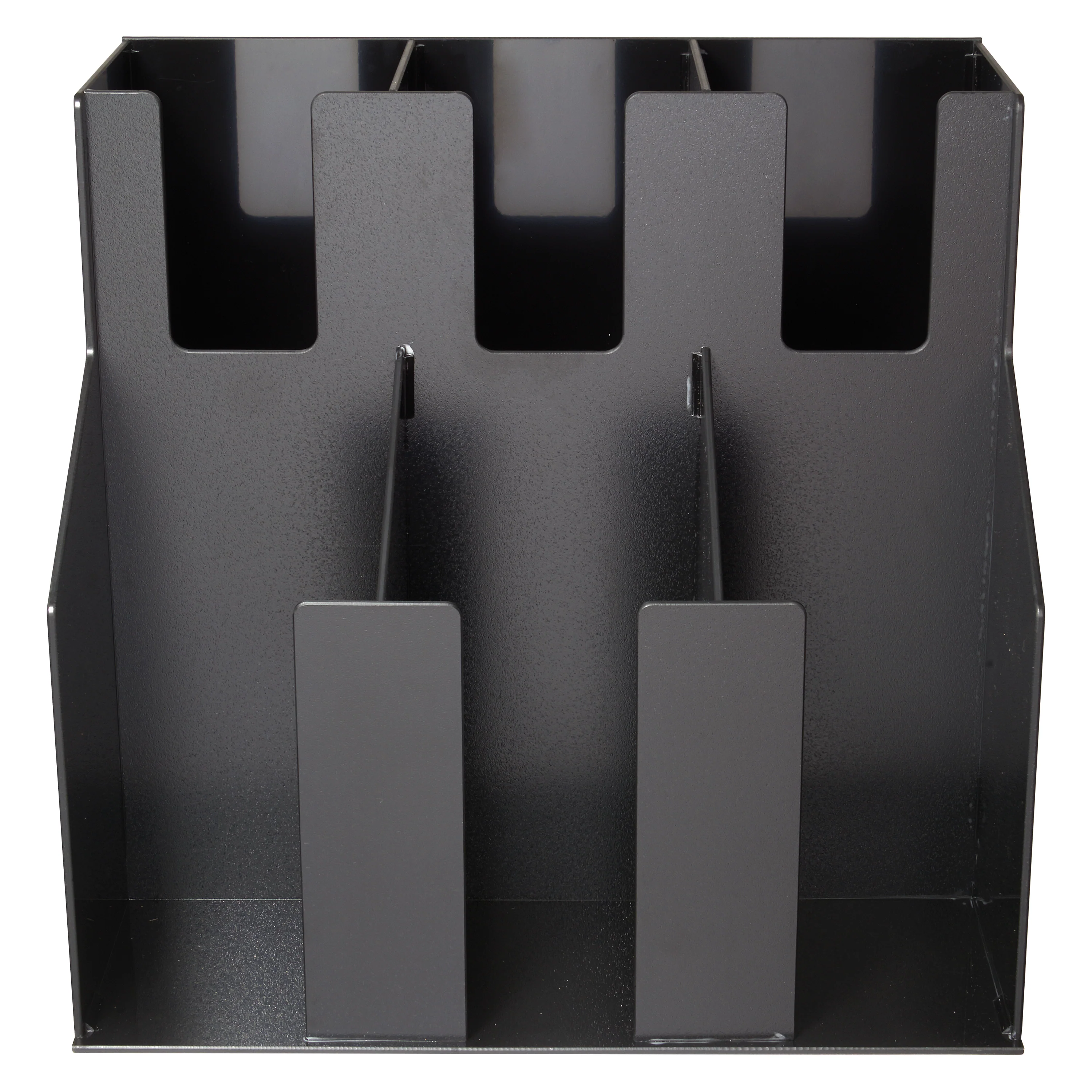 Winco CLO-3D 12-11/16 Inch Cup and Lid Organizer 2 Tier ABS Plastic Black - Image 3