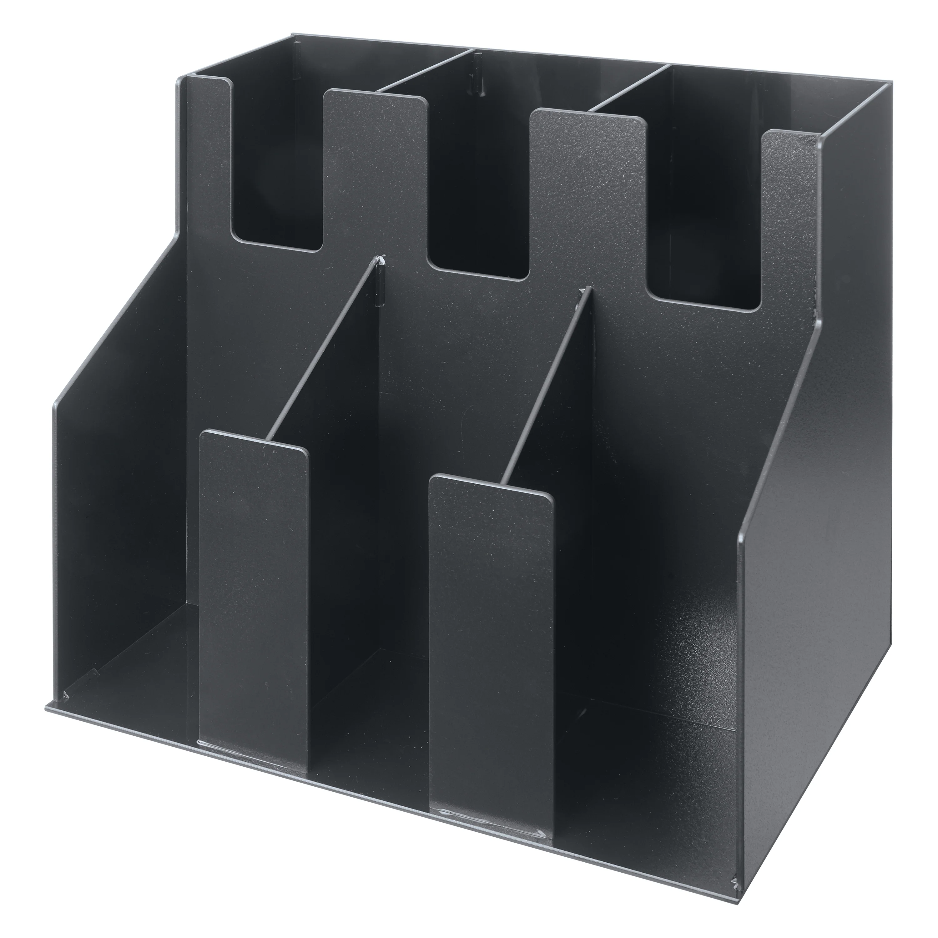 Winco CLO-3D 12-11/16 Inch Cup and Lid Organizer 2 Tier ABS Plastic Black - Image 5