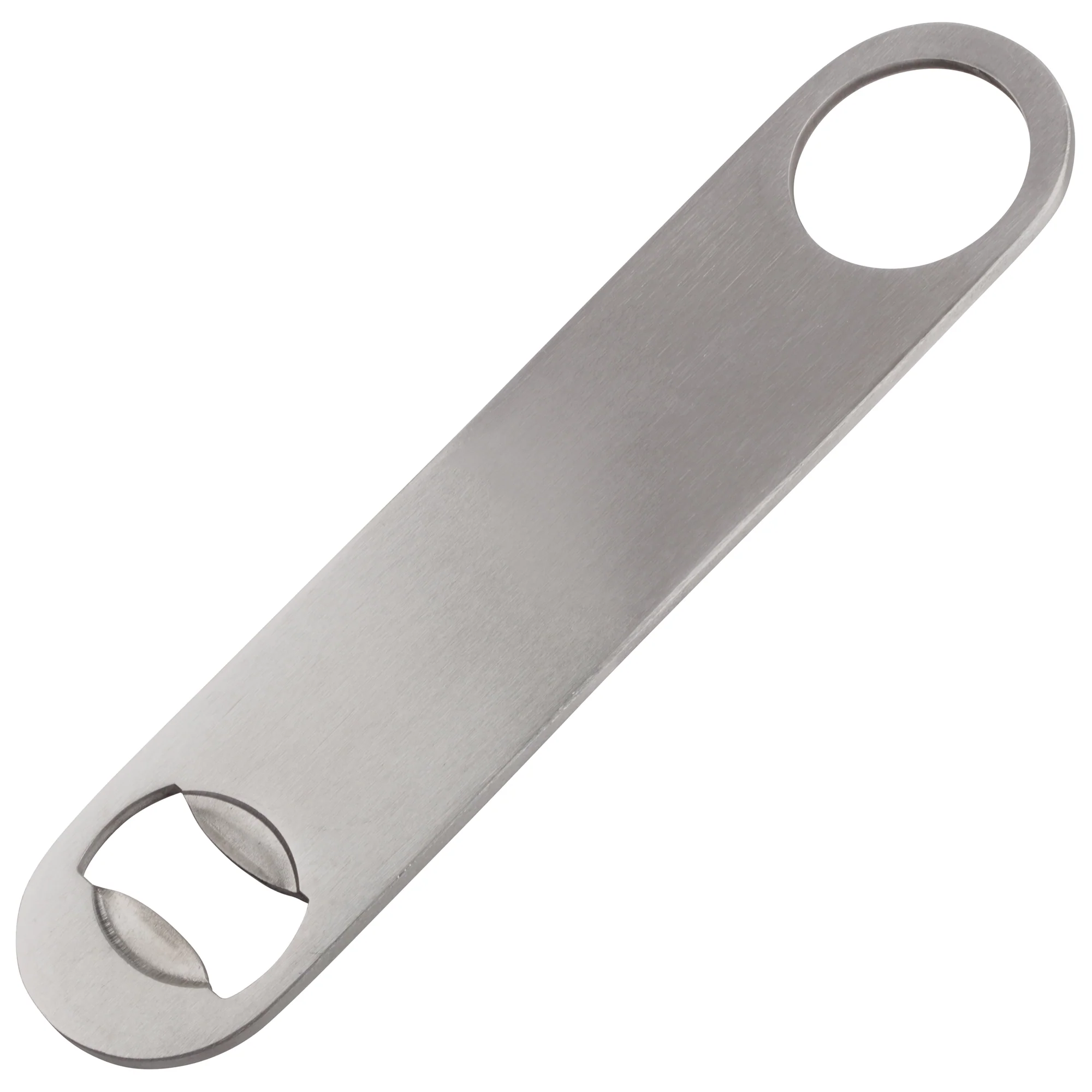 Winco CO-301 7 Inch Flat Bottle Opener Stainless Steel with Ergonomic Design - Image 2