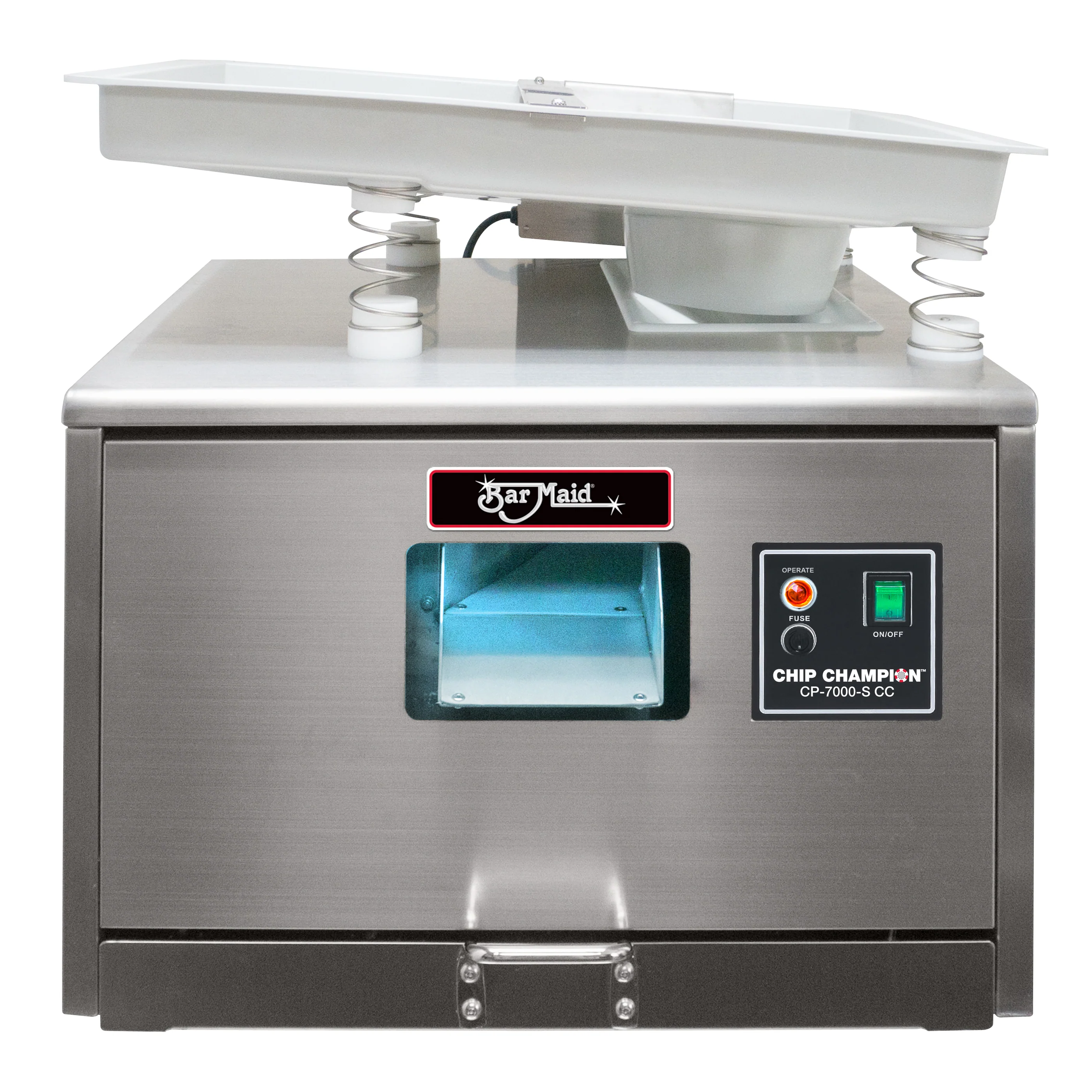 Winco CP-7000-S-CC Bar Maid Chip Champion with Feeder Tray - 10,000 Pieces/Hour - Image 2