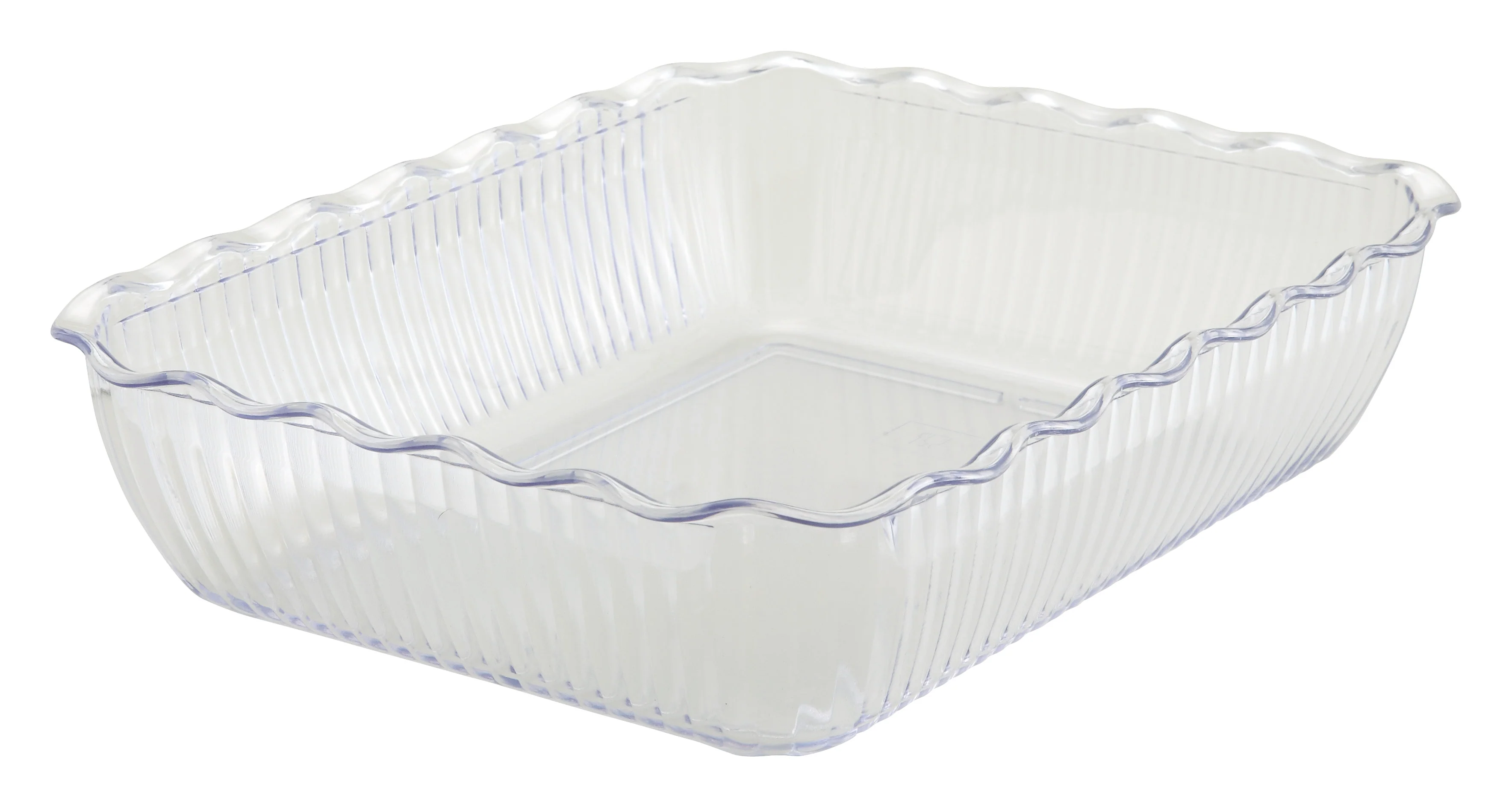 Winco CRK-13C 13 Inch Clear Rectangular Deli Crock BPA Free SAN - Image 2