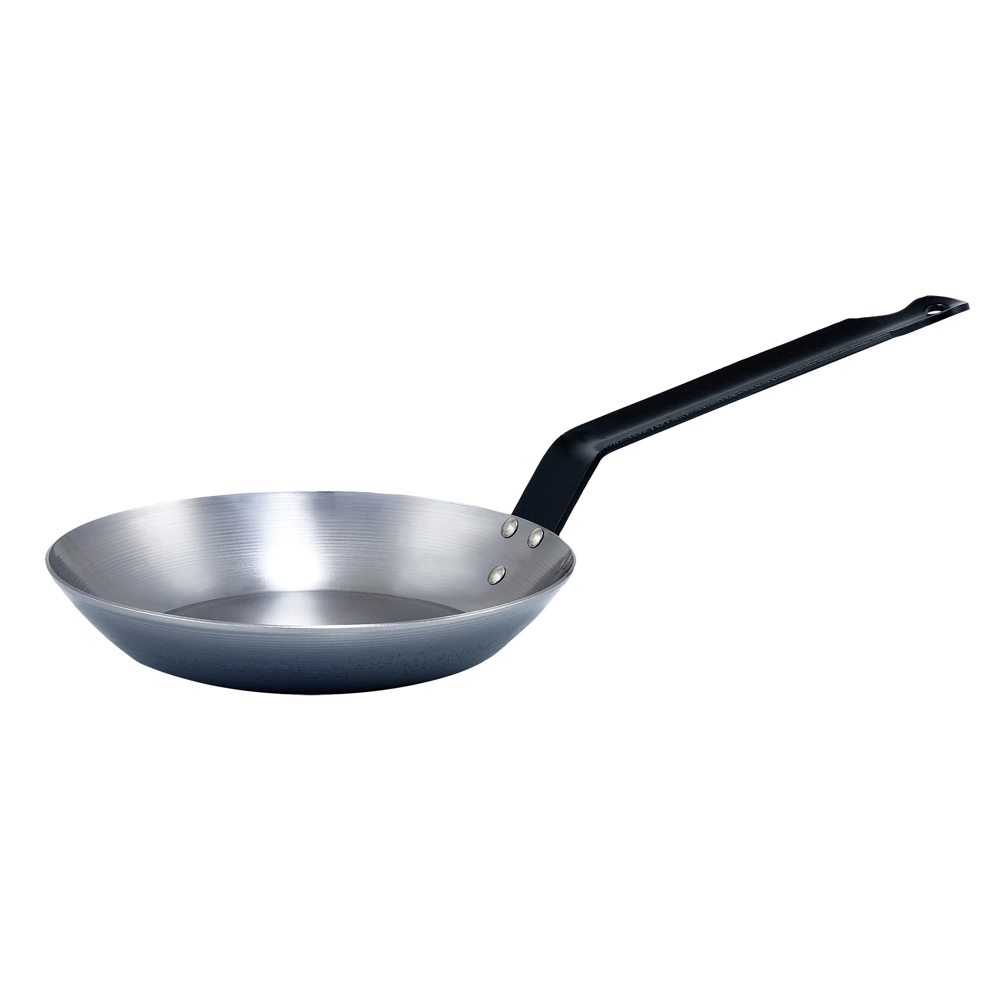 Winco CSFP-11 10-3/8 Inch French Style Fry Pan with Riveted Handle Carbon Steel - Image 2